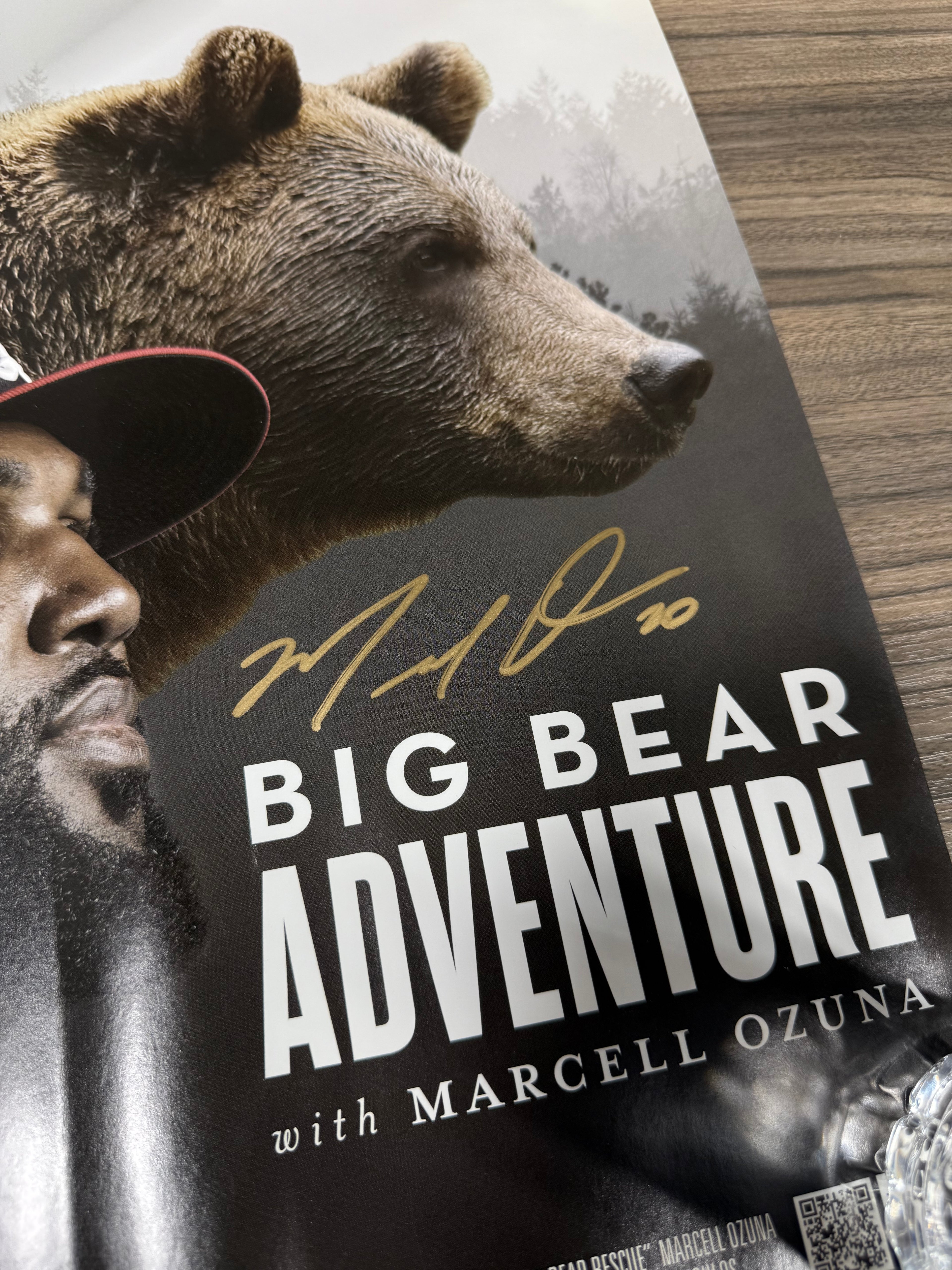 Marcell Ozuna Signed Big Bear Movie Poster