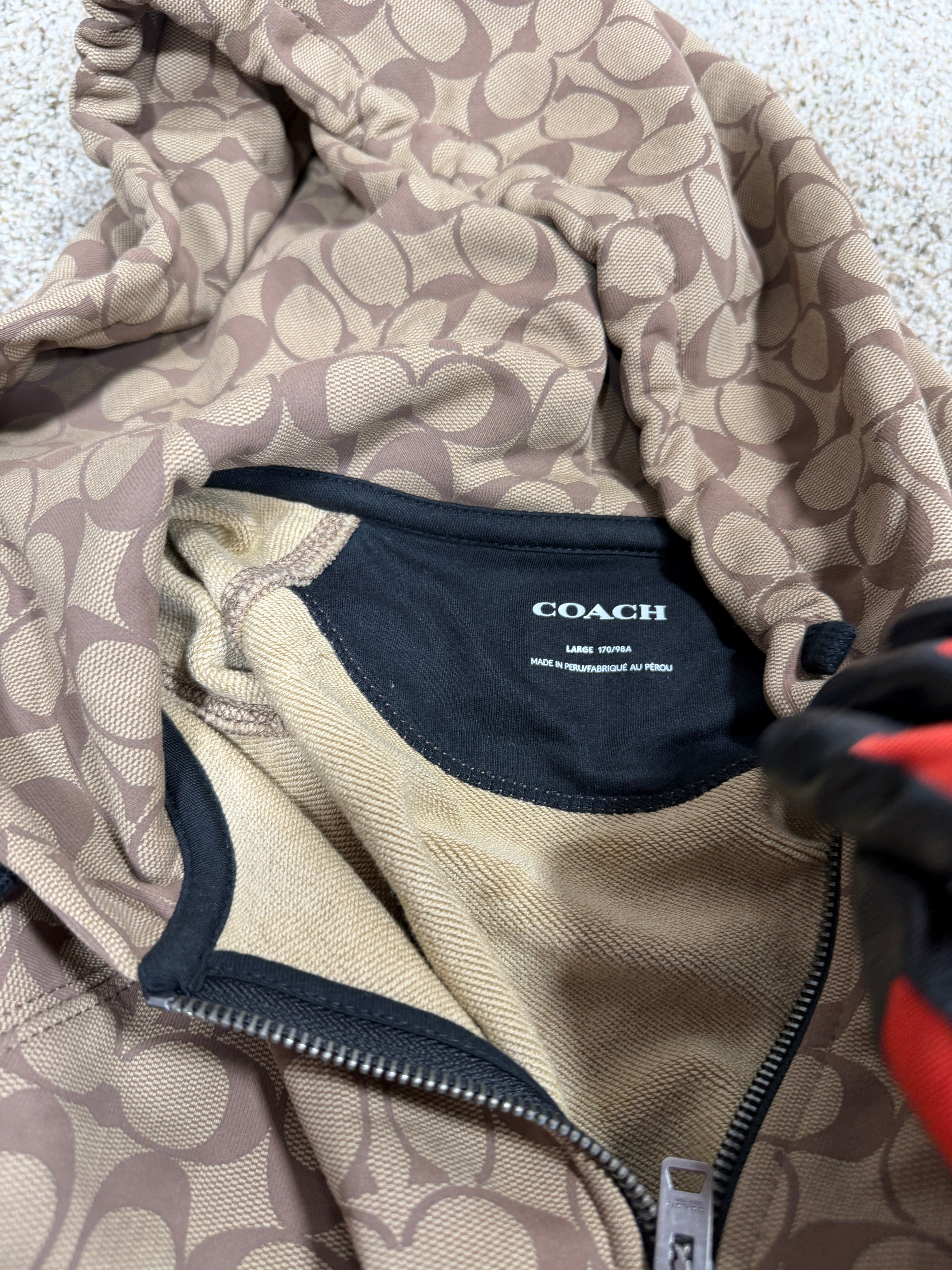 Coach Zip Up Hoodie Size Large