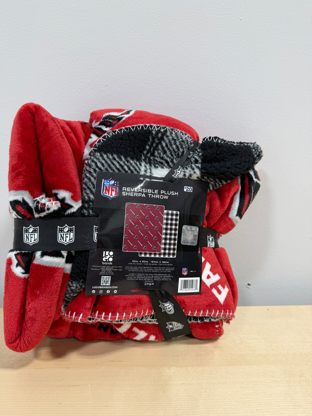 Atlanta Falcons Reversible Plush Sherpa Throw
