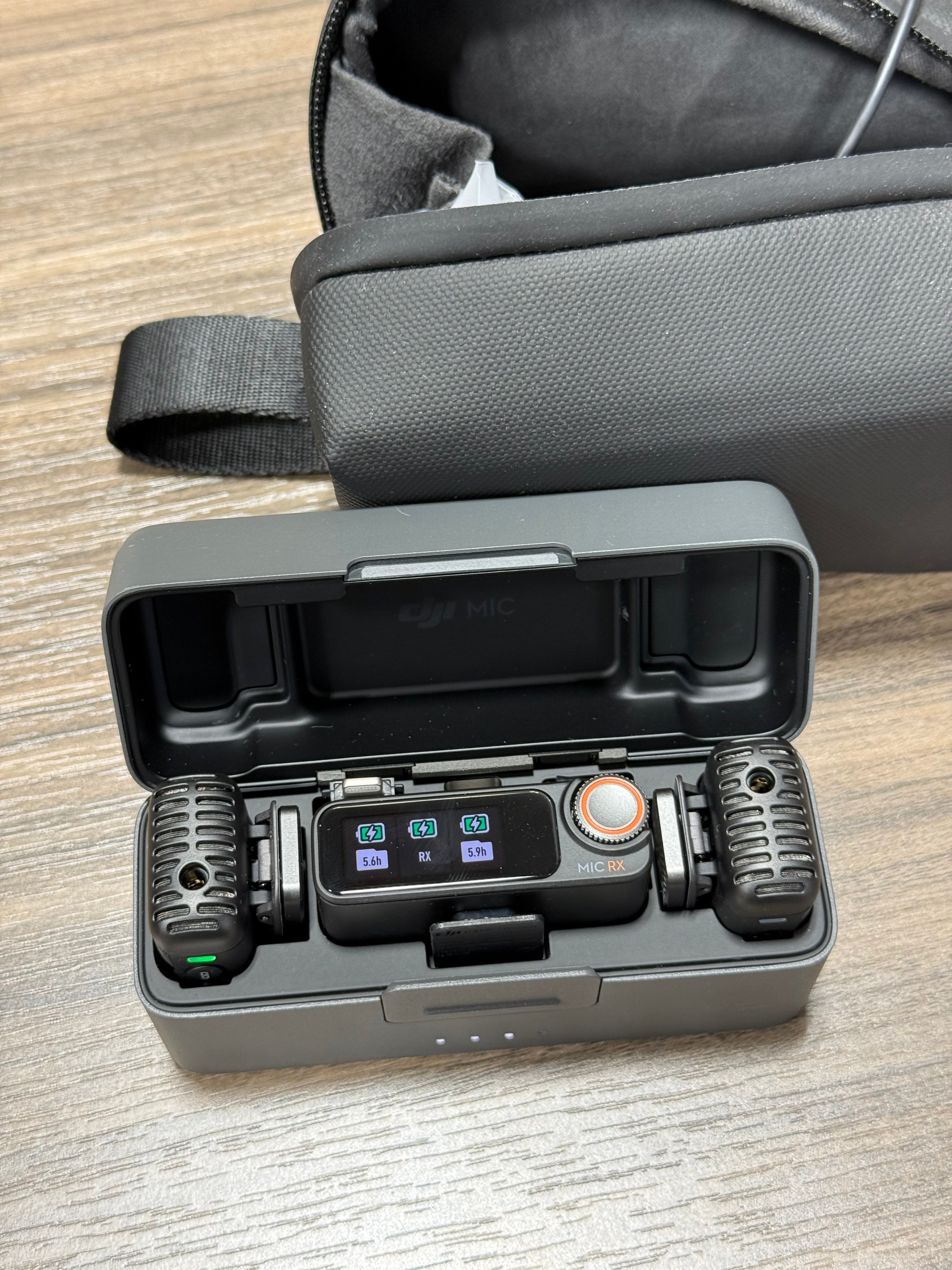 DJI Mic 2 (2 TX + 1 RX + Charging Case), Wireless Lavalier Microphone, Intelligent Noise Cancelling, 32-bit Float Internal Recording, 820 ft.(250m) Range, Microphone for iPhone, Android, Camera