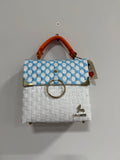 La Carte Blue white chekered bag