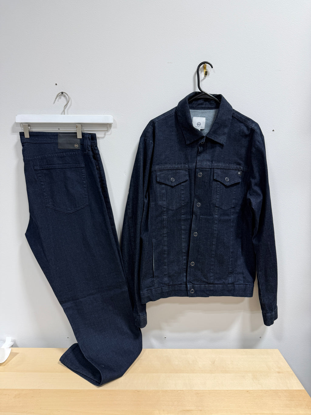 Adriano Goldschmied dark wash denim jacket & jeans men's jacket sz 2XL & pants size 40x34