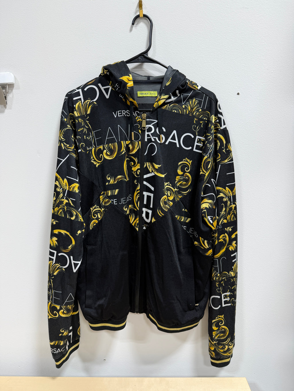 Versace Jeans black zip-up hoodie men's sz 2XL