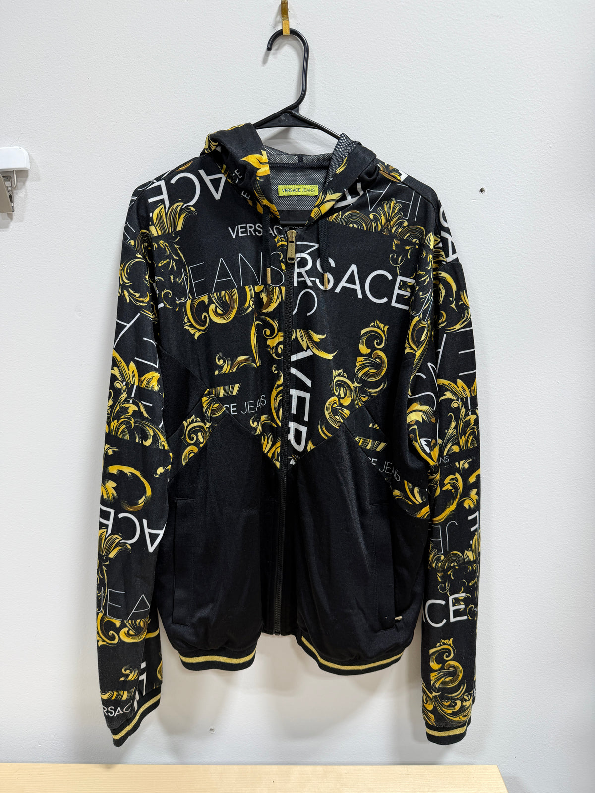 Versace Jeans black zip-up hoodie men's sz 2XL