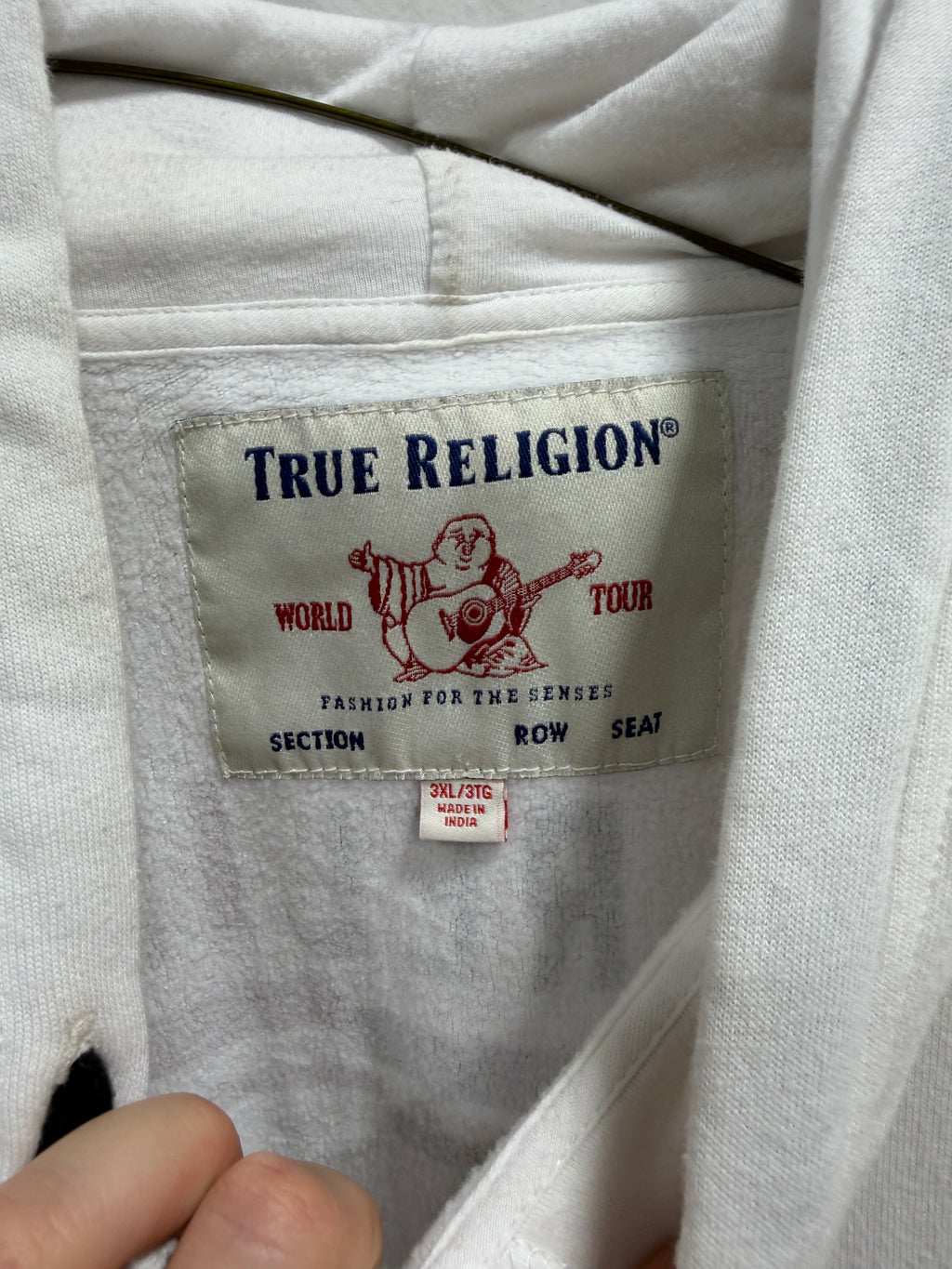 True Religion full-zip fleece hoodie men's sz 3XL