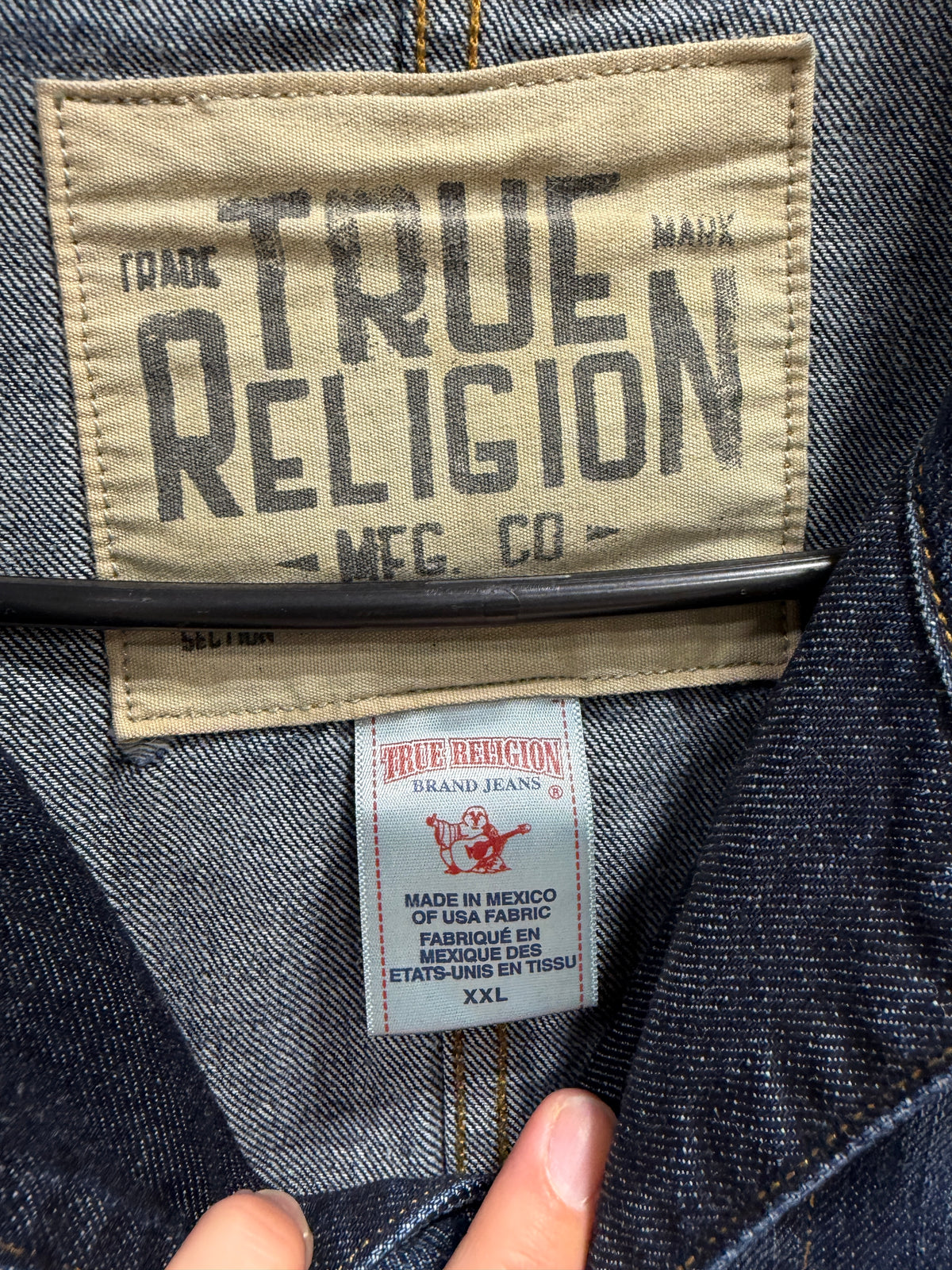 True Religion blue denim chore jacket men's sz 2XL