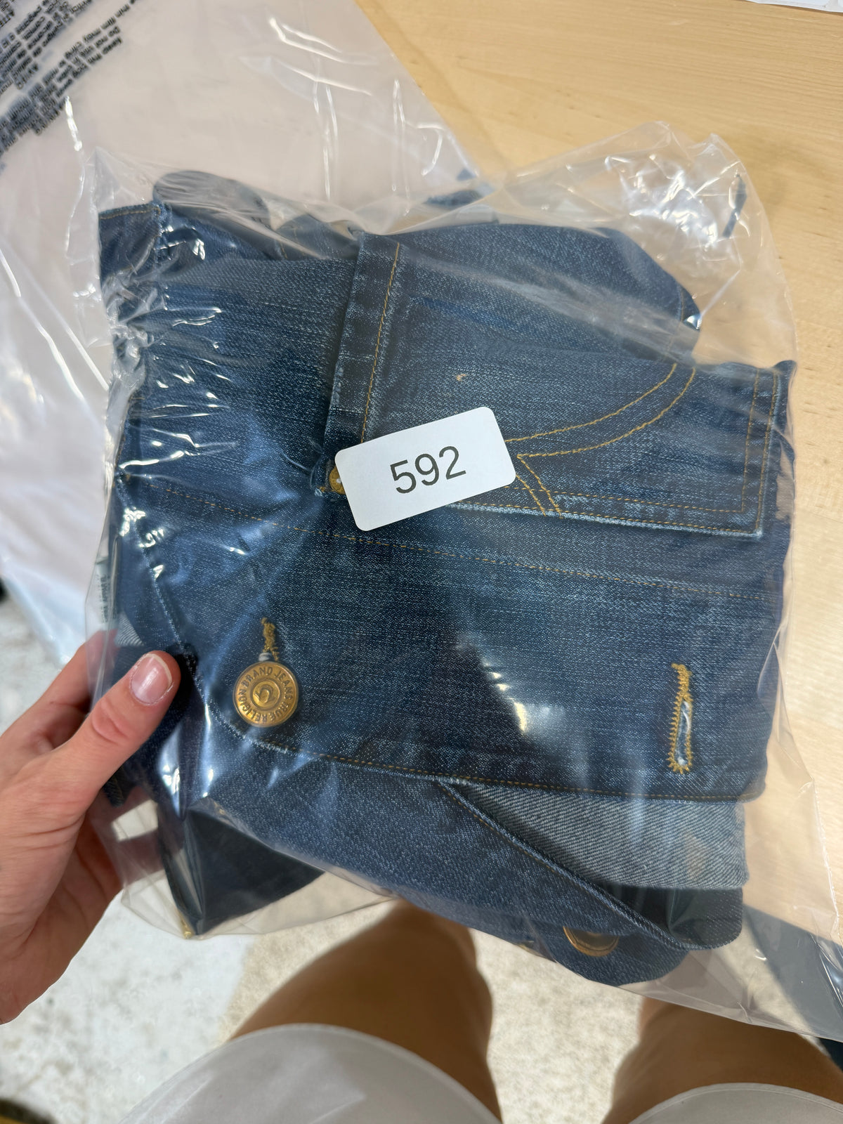 True Religion blue denim chore jacket men's sz 2XL