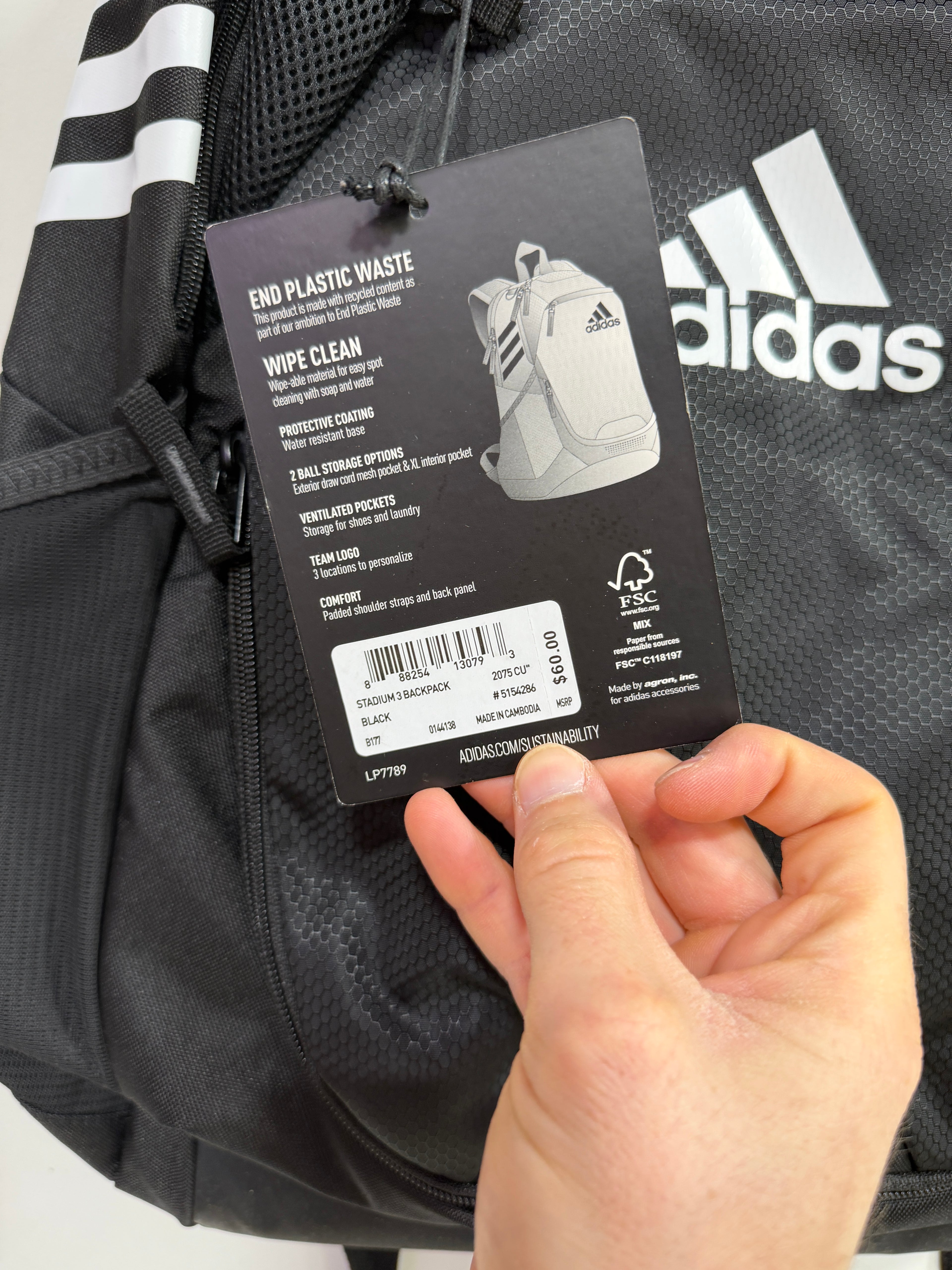 Adidas Stadium 3 Backpack Black