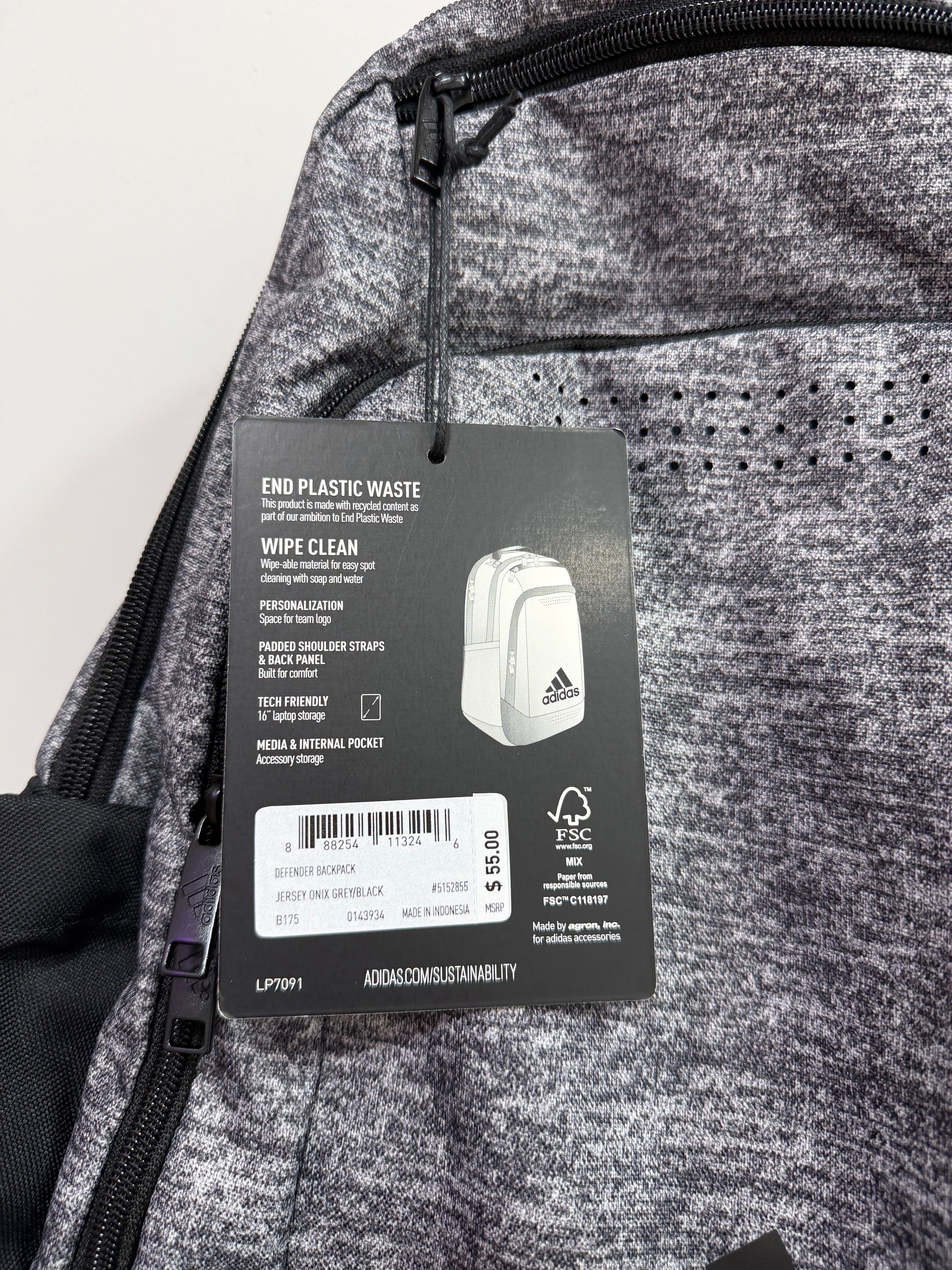 Adidas Defender Backpack Onix Grey