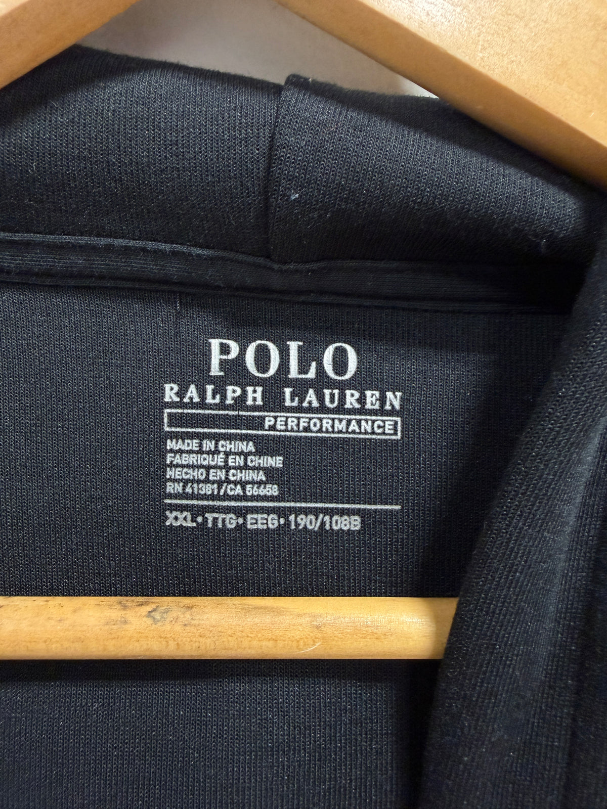 Polo Ralph Lauren Performance Black Zip hoodie Sz 2XL