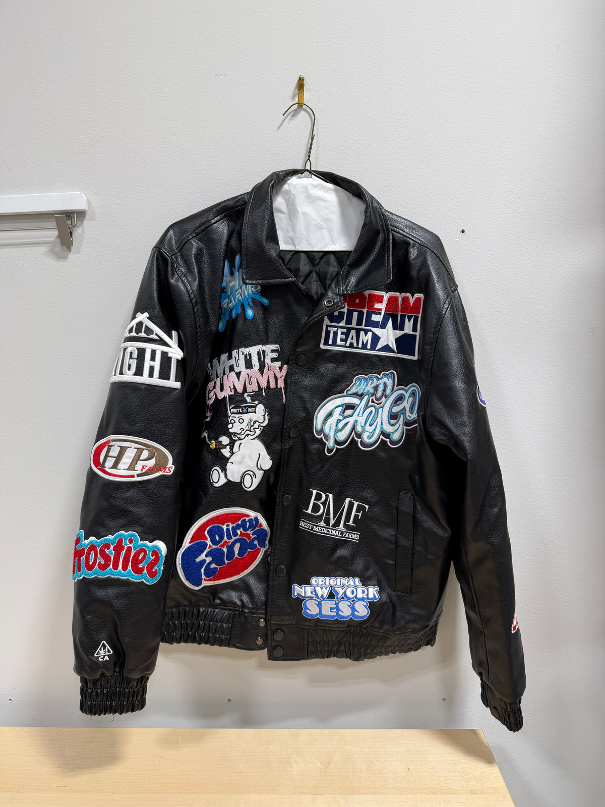 Black HP Farms Streetwear Bomber Jacket Sz 2XL