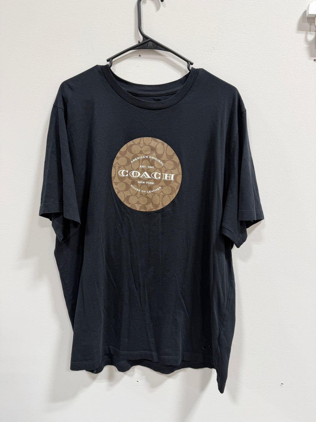 Coach Black Signature Logo Shirt Sz 2XL