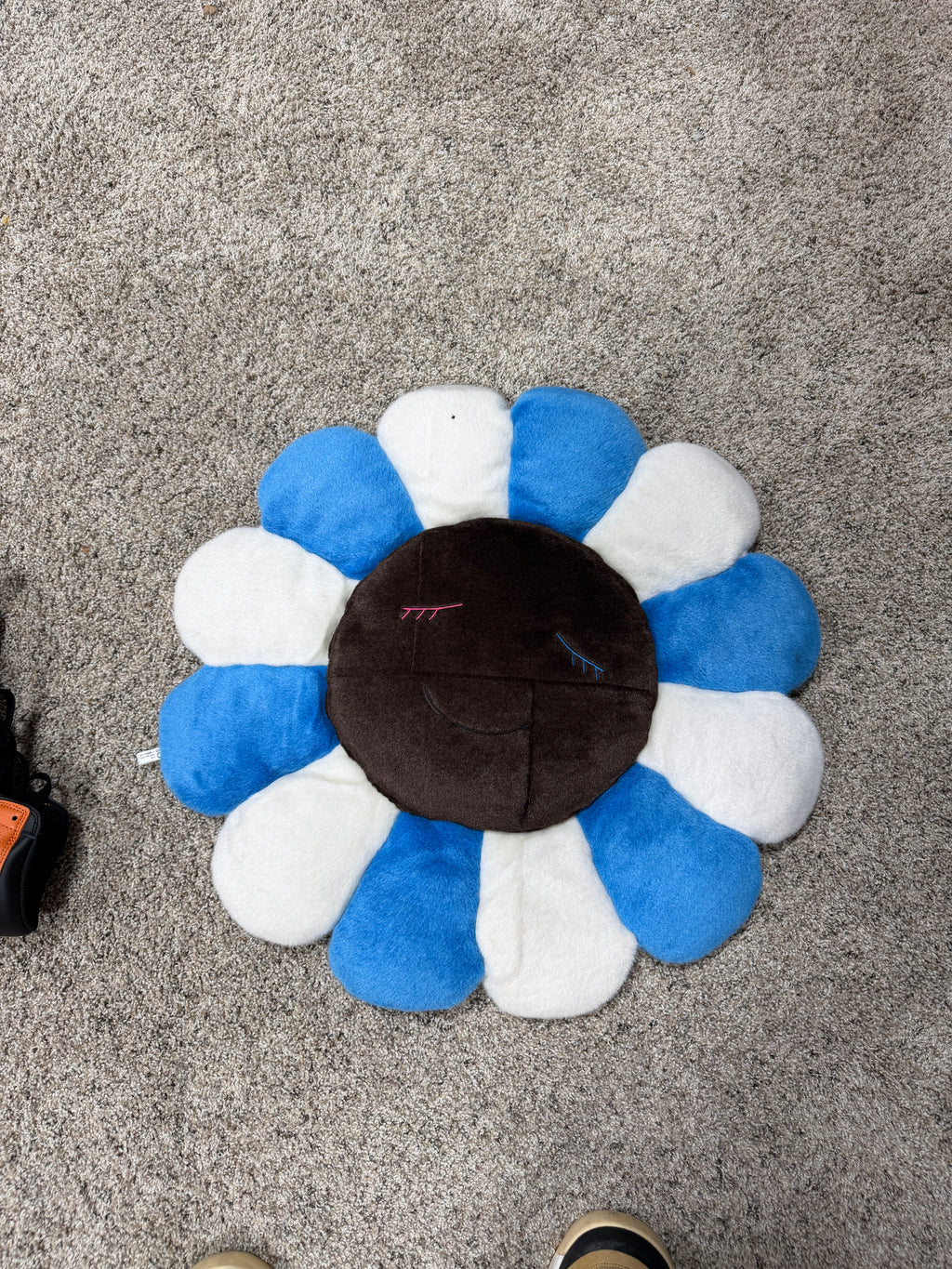 Takashi Murakami flower pillow cushion White/Blue