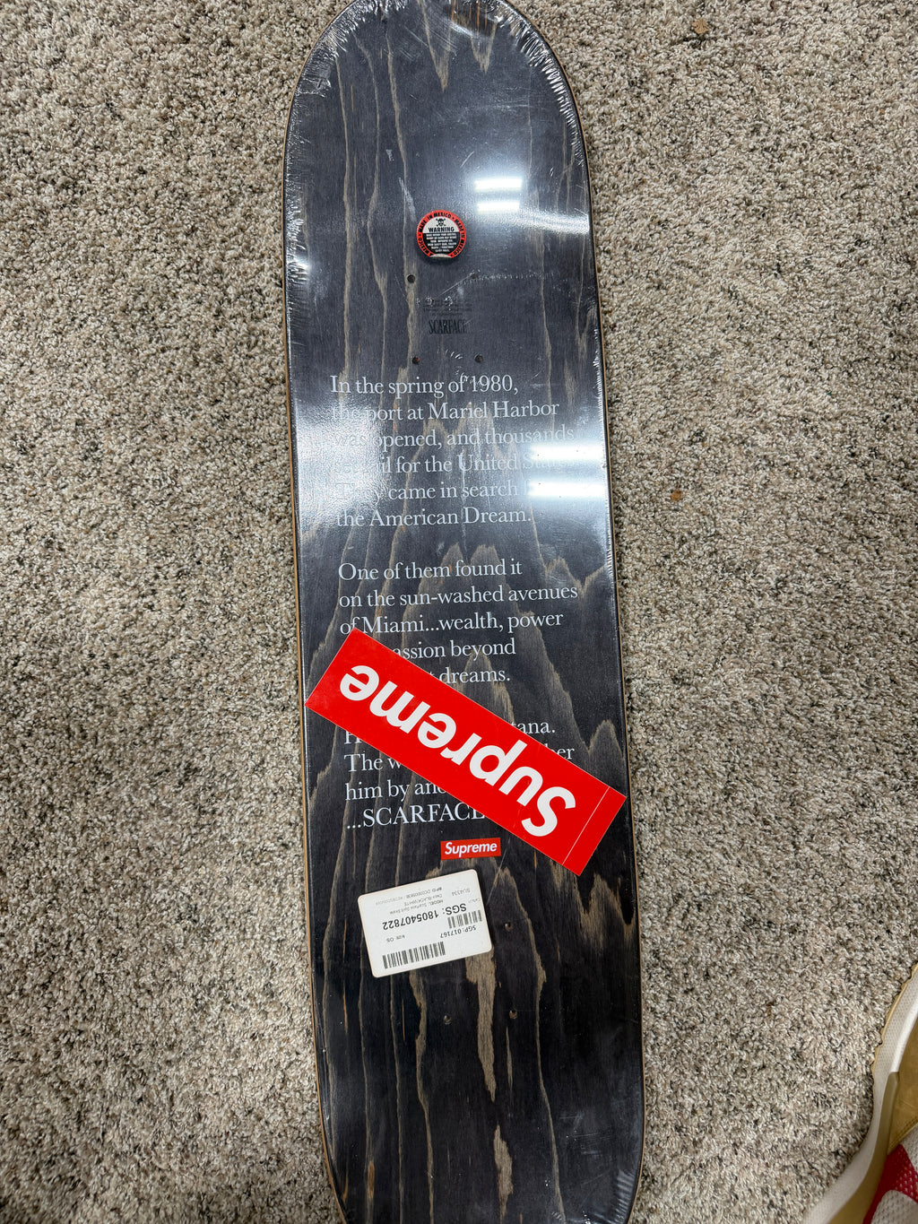 Supreme Scarface Split Skateboard Deck Sealed