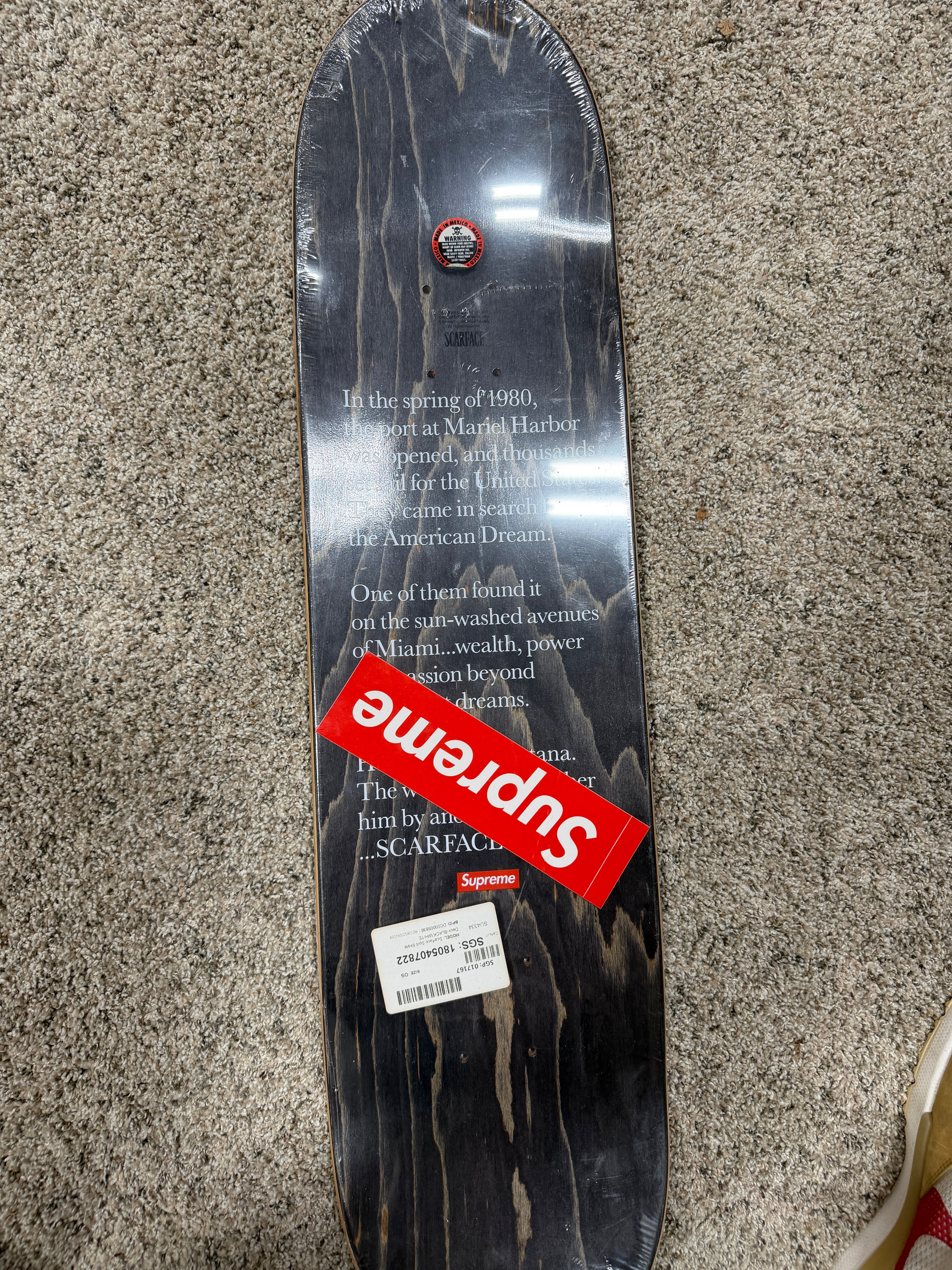 Supreme Scarface Split Skateboard Deck Sealed