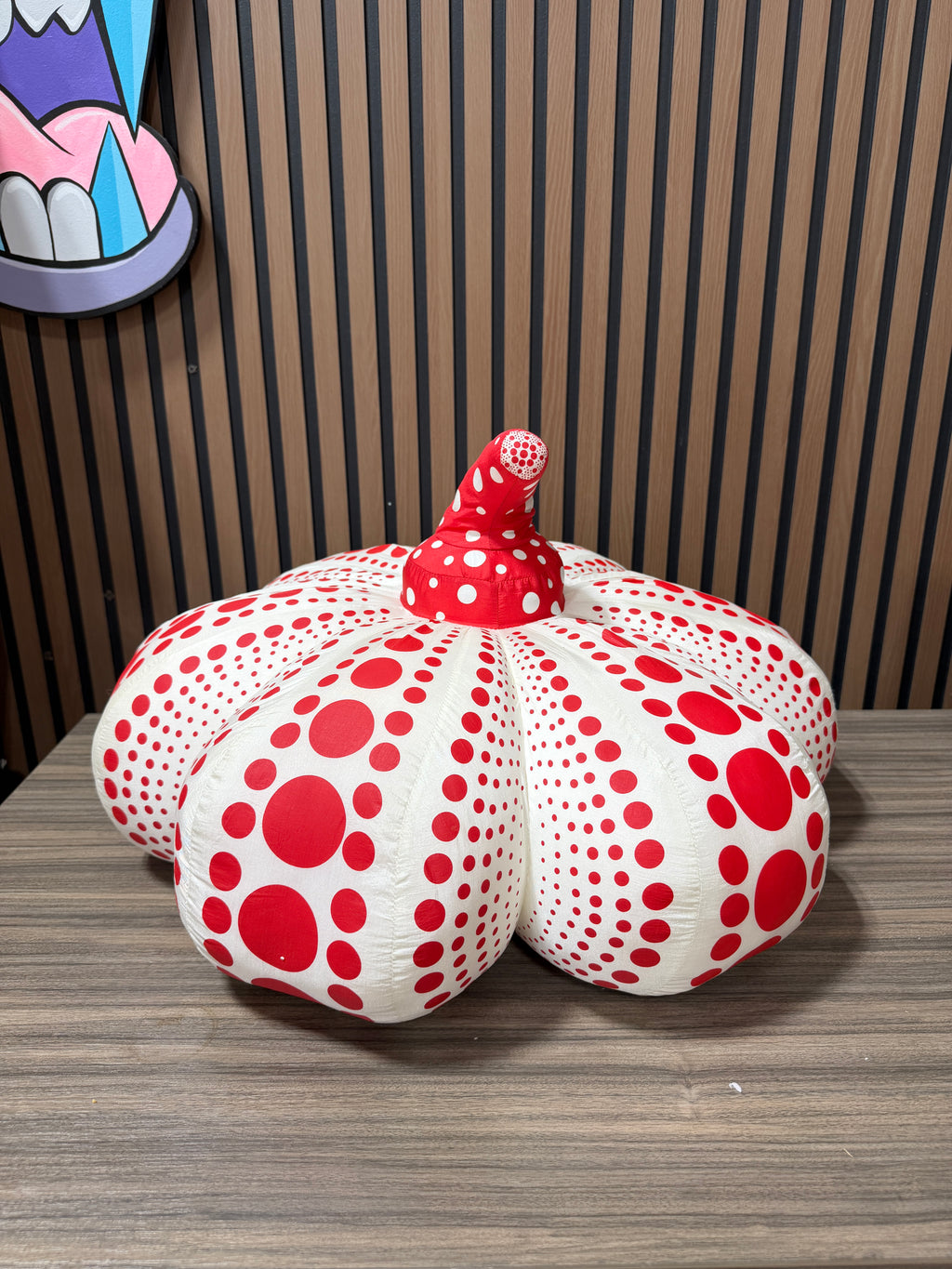 YAYOI KUSAMA 'Dots Obsession' Soft Pumpkin Sculpture Large 22" Red/White