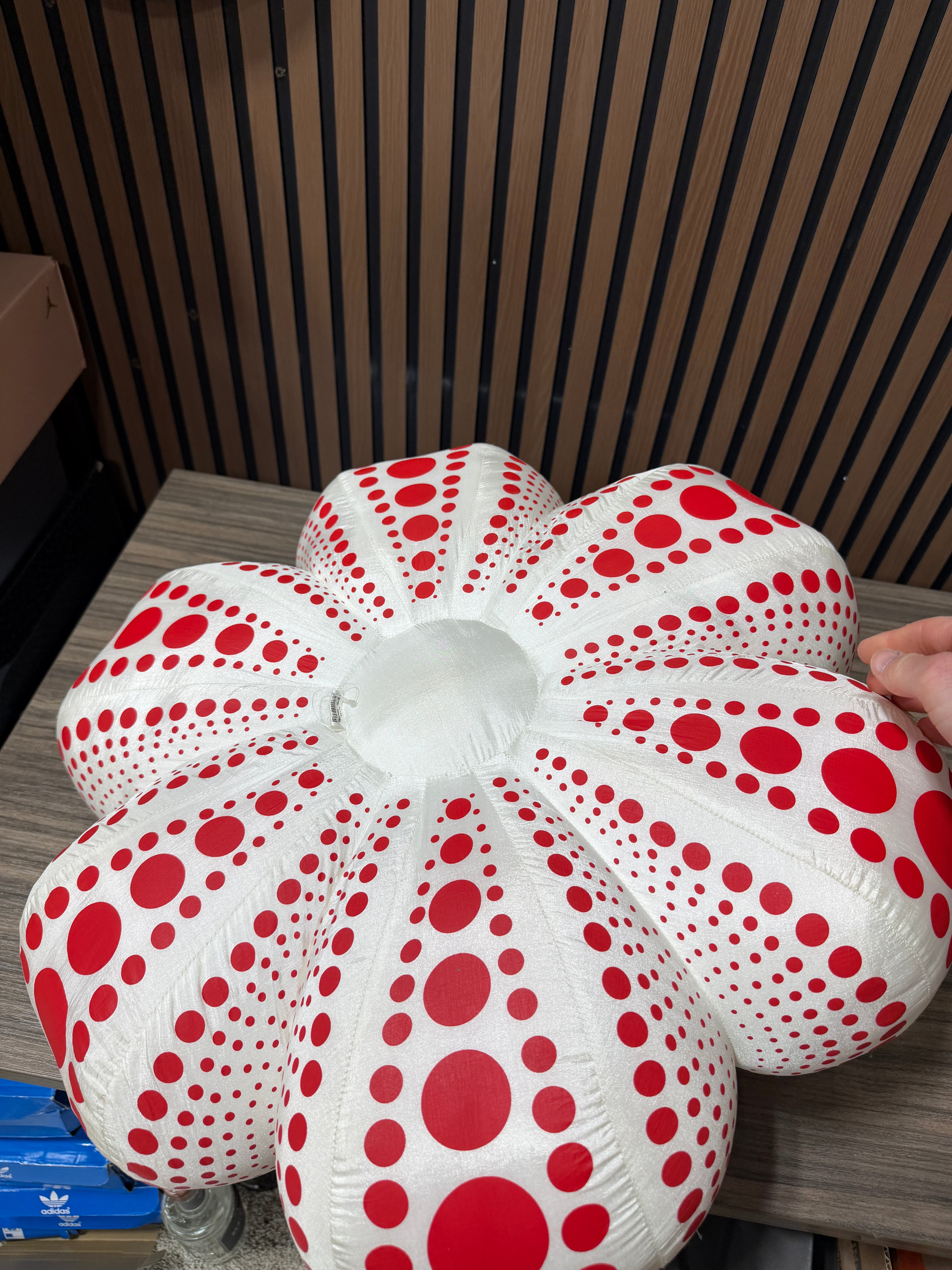 YAYOI KUSAMA 'Dots Obsession' Soft Pumpkin Sculpture Large 22" Red/White