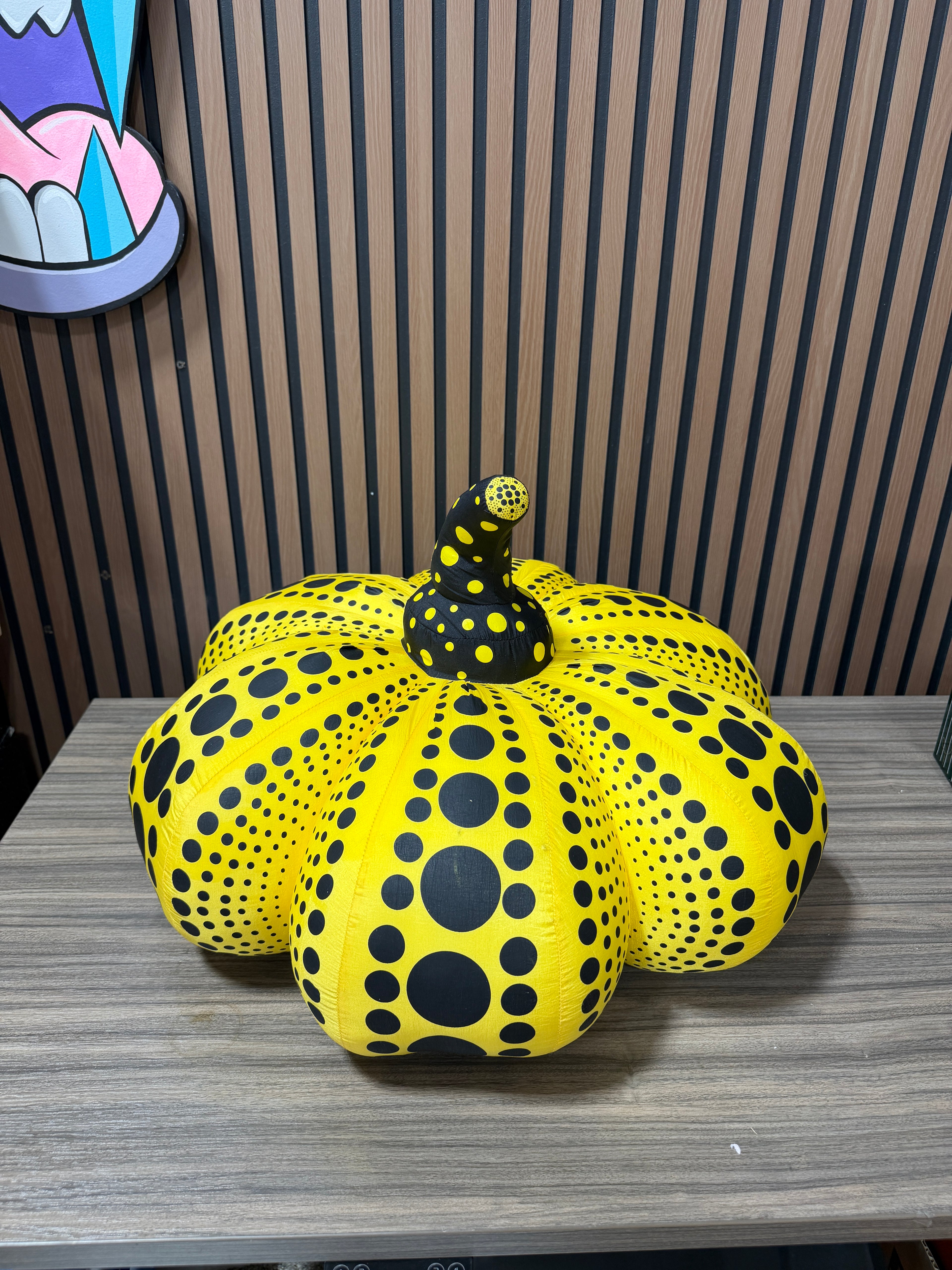 YAYOI KUSAMA 'Dots Obsession' Soft Pumpkin Sculpture Large 22" Yellow/Black