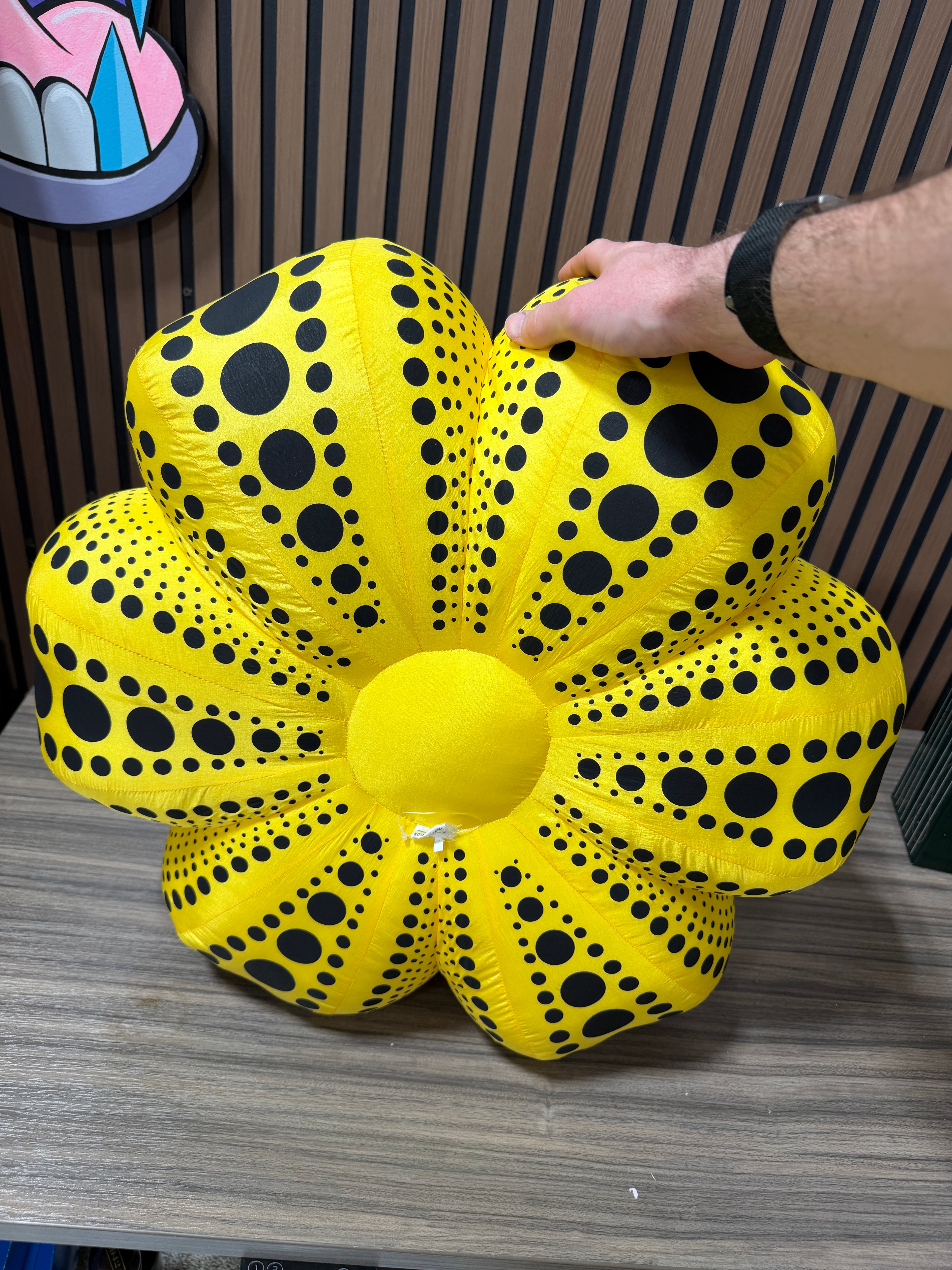 YAYOI KUSAMA 'Dots Obsession' Soft Pumpkin Sculpture Large 22" Yellow/Black