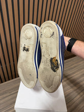 Load image into Gallery viewer, Versace Blue Suede Studded Medusa Low Top Sneakers Size 45
