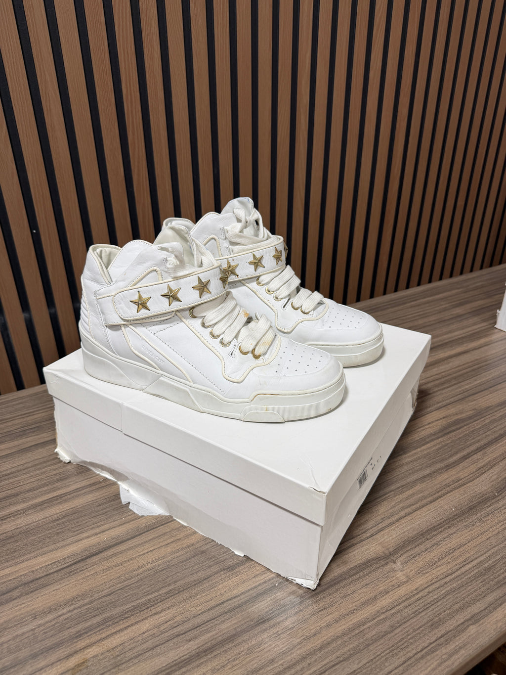 Givenchy White Leather Tyson High Top Sneakers Size 45