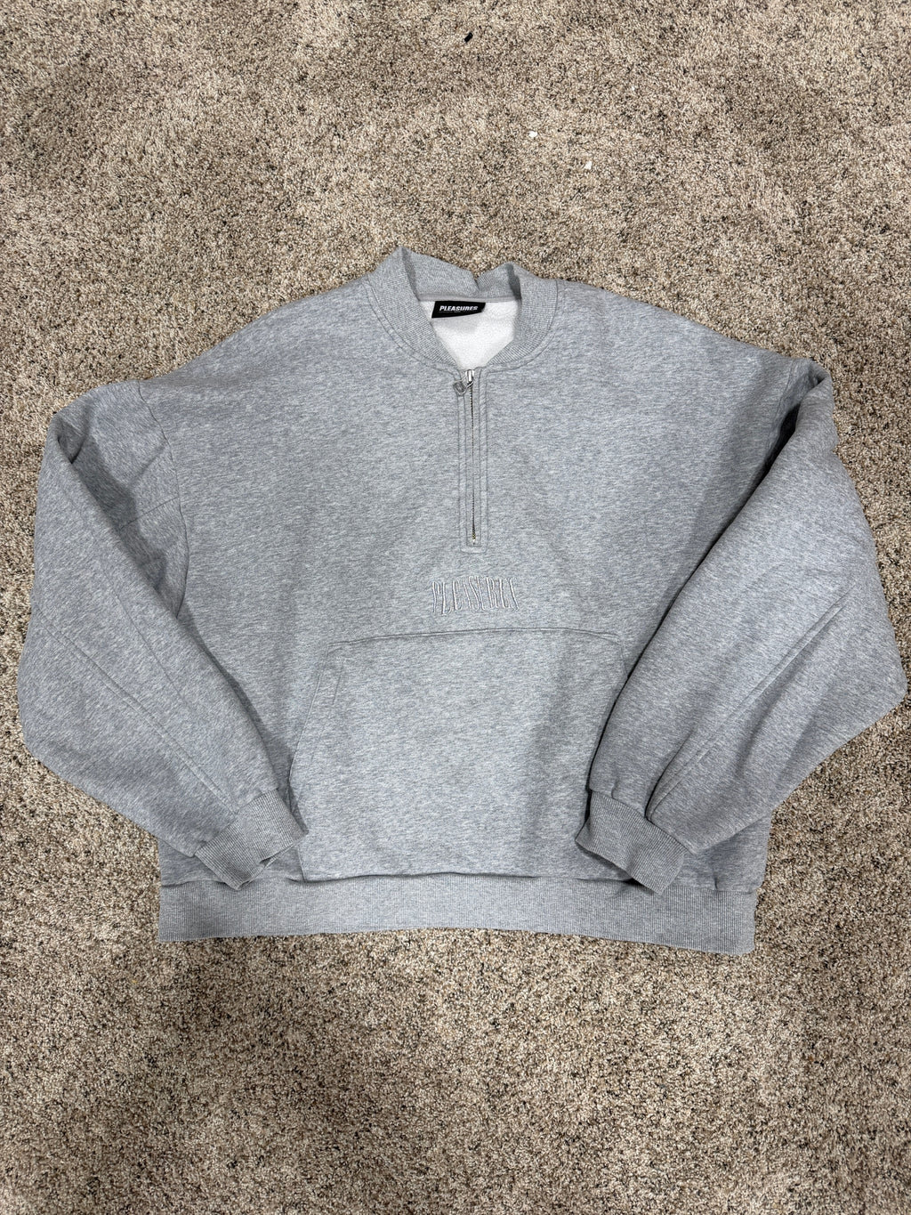 Pleasures grey quarter Zip Size Large