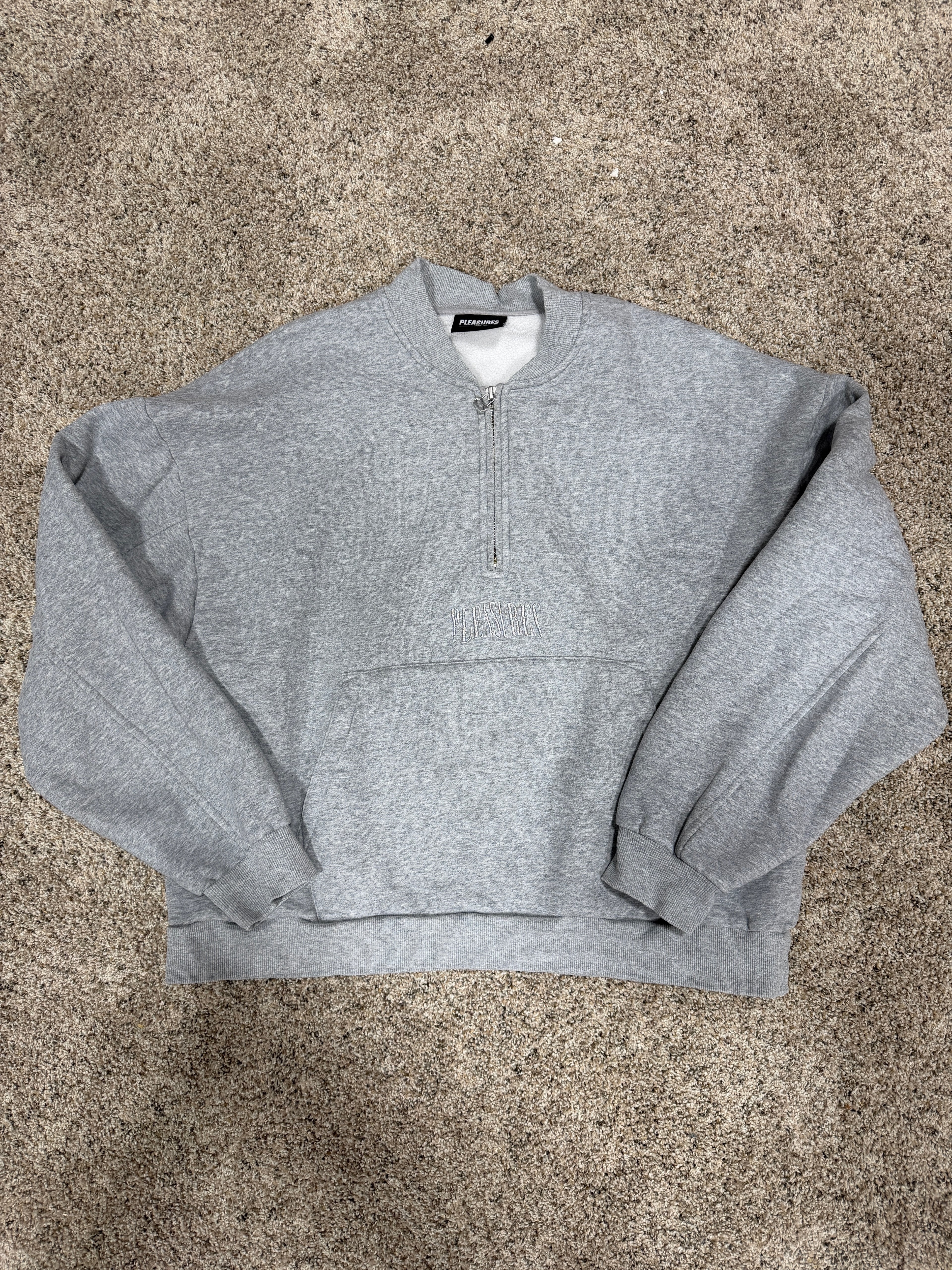 Pleasures grey quarter Zip Size Large