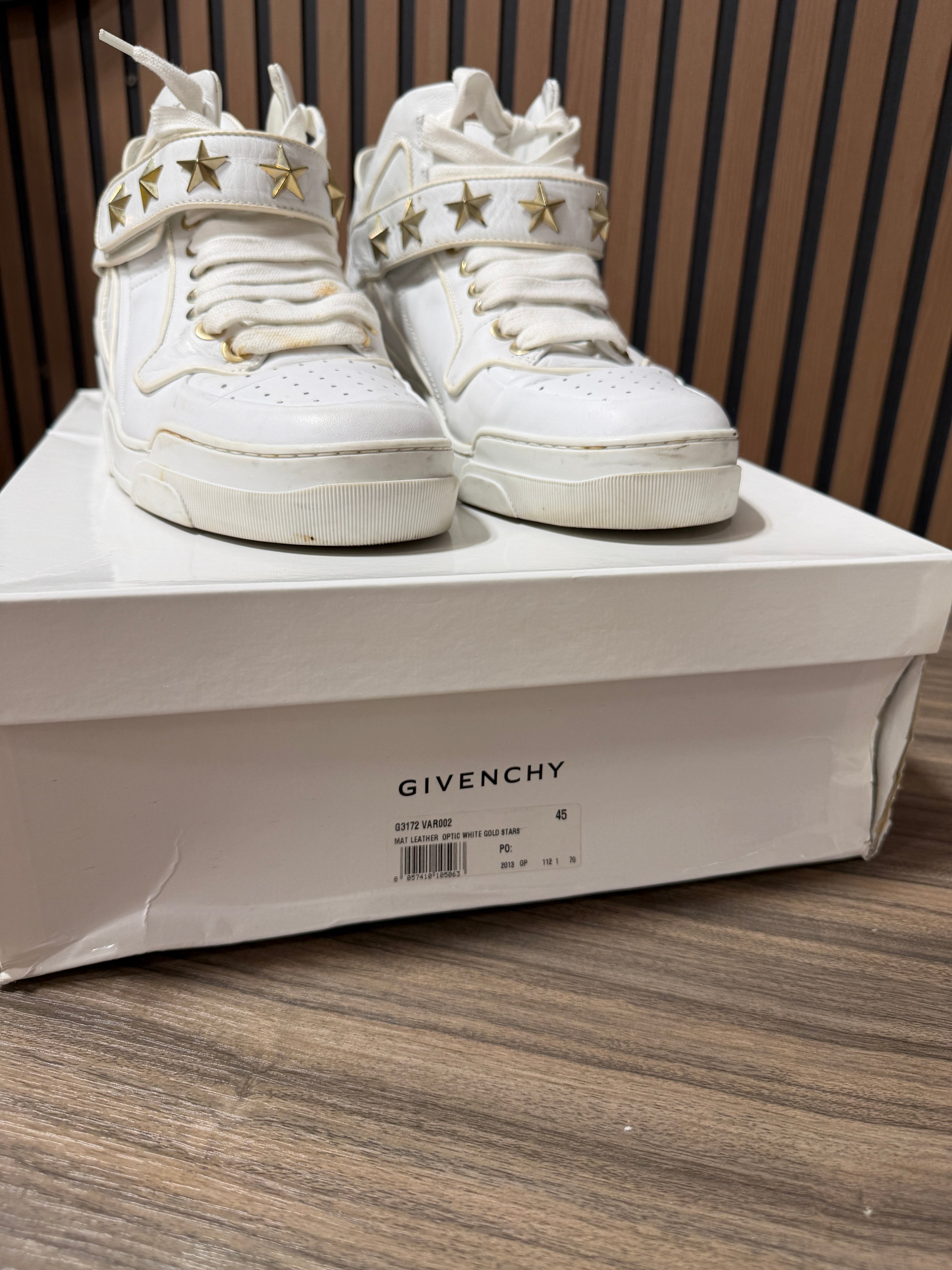 Givenchy White Leather Tyson High Top Sneakers Size 45