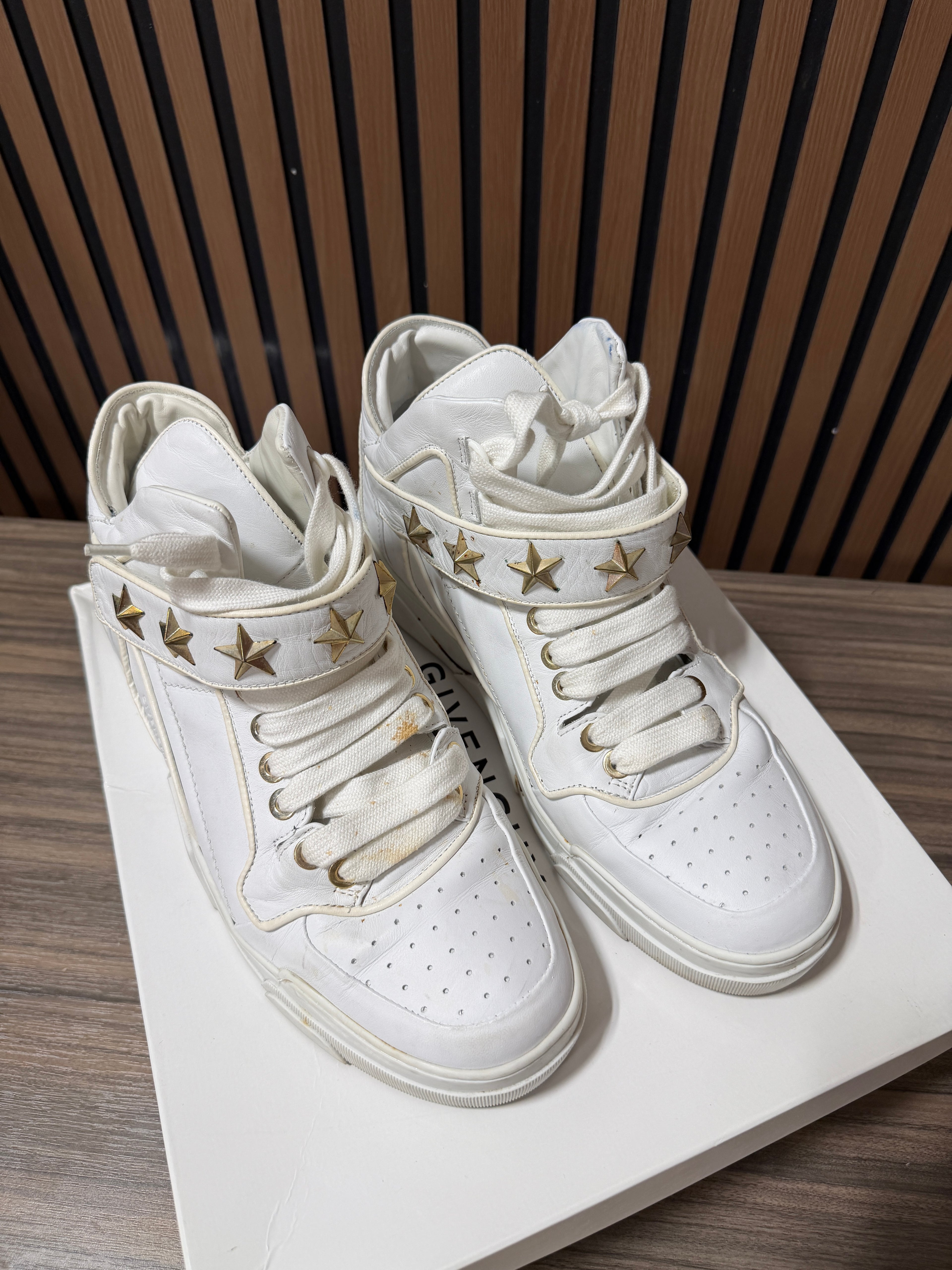 Givenchy White Leather Tyson High Top Sneakers Size 45