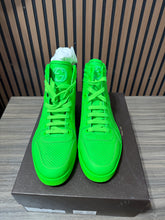 Load image into Gallery viewer, Gucci Neon Green Perforated Leather Coda High Top Sneakers Size 45
