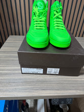 Load image into Gallery viewer, Gucci Neon Green Perforated Leather Coda High Top Sneakers Size 45
