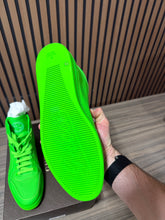 Load image into Gallery viewer, Gucci Neon Green Perforated Leather Coda High Top Sneakers Size 45
