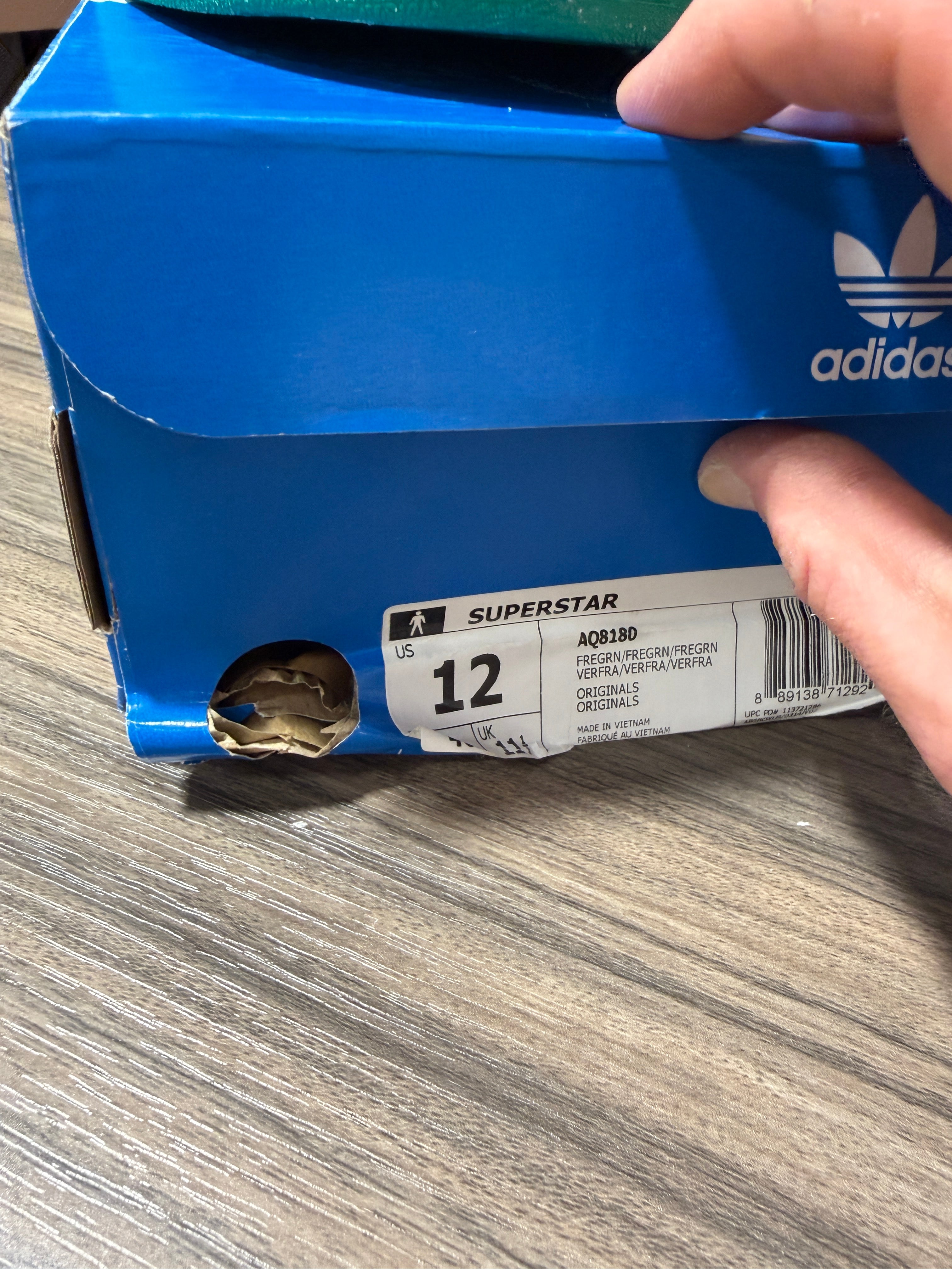 Adidas Superstar J 'Green' Size 12