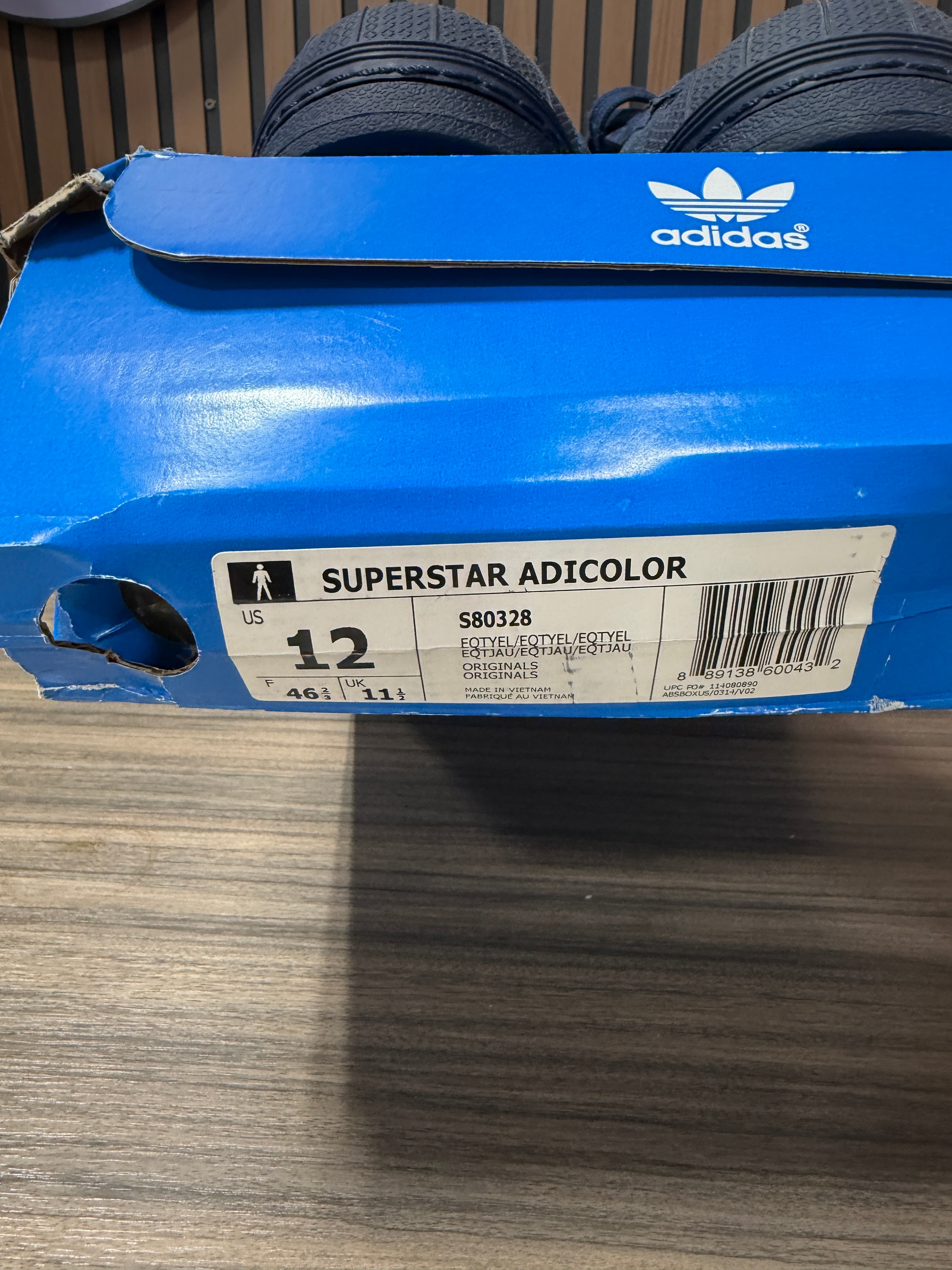 2016 ADIDAS SUPERSTAR BLUE SUEDE SHELL TOE SNEAKERS size 12