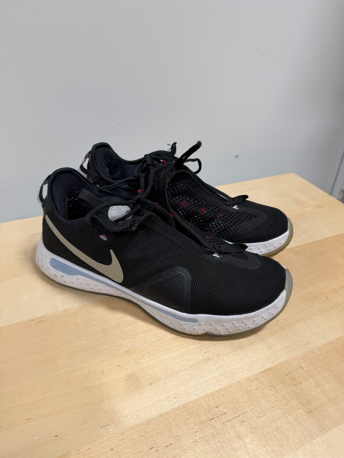 Nike PG 4 Paul George Black Ice White Sz 13