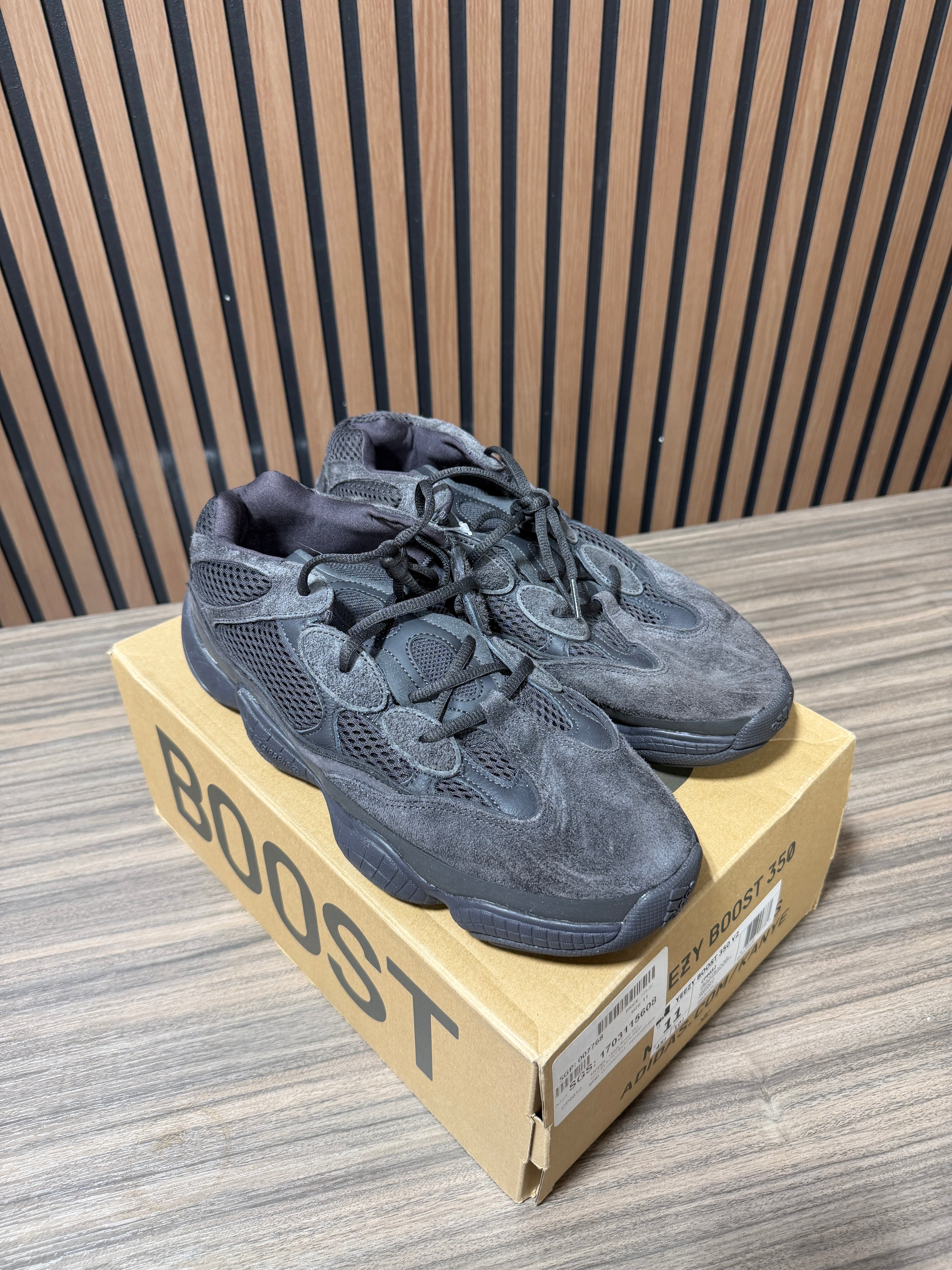 Adidas Yeezy 500 Low " Utility Black" Sz 12 replacement box