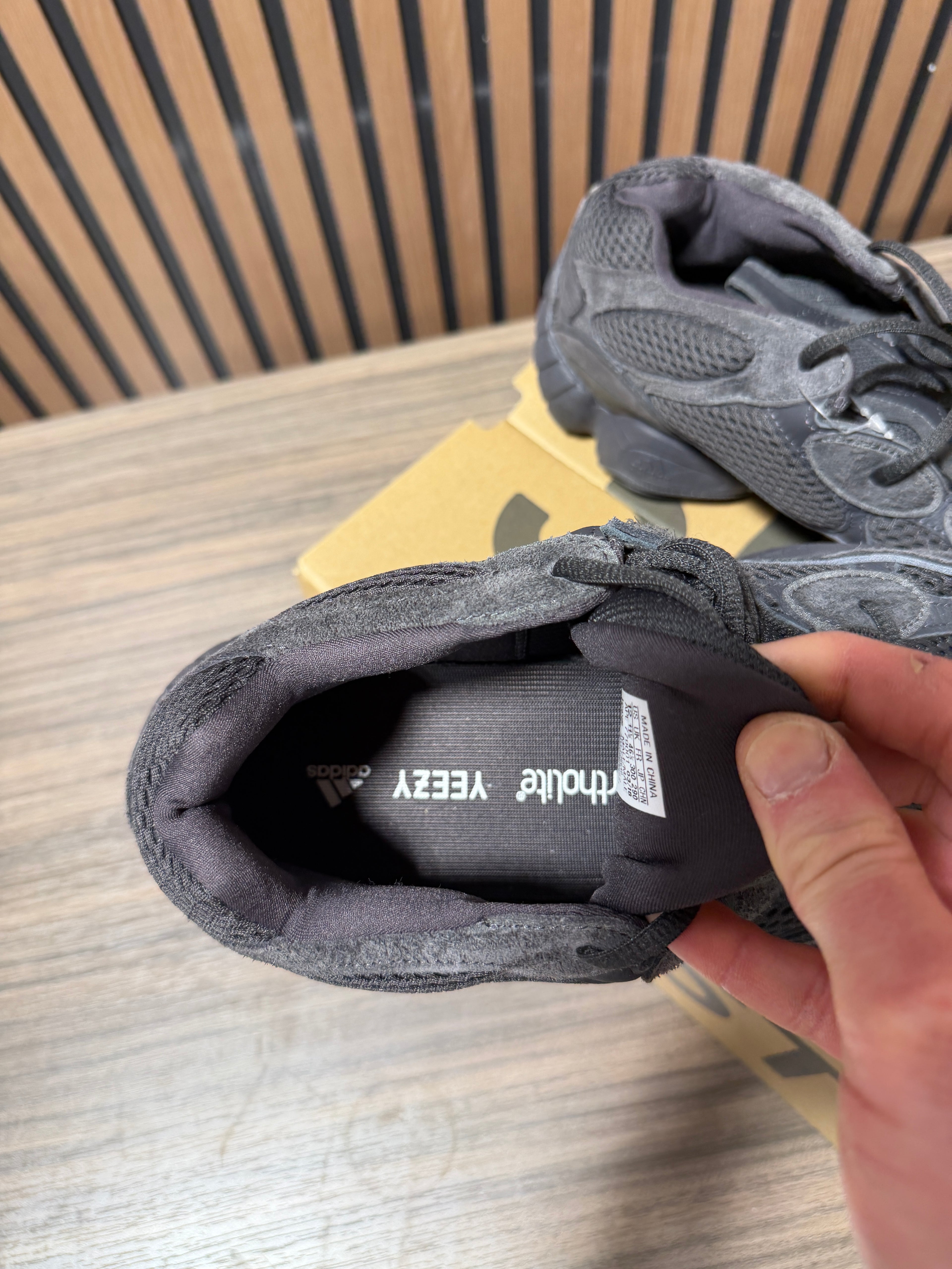 Adidas Yeezy 500 Low " Utility Black" Sz 12 replacement box