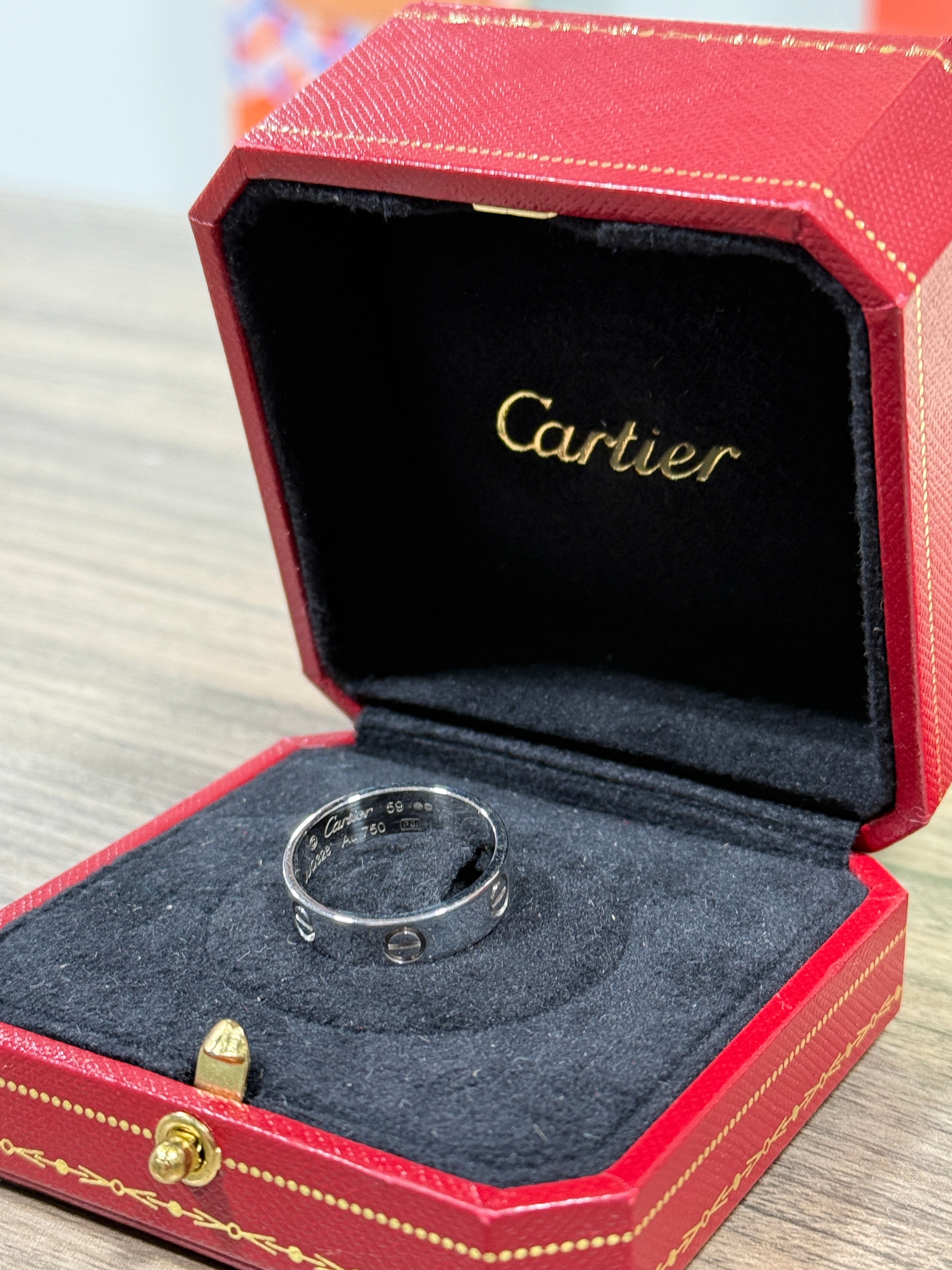 CARTIER Love Ring (White Gold) Sz 59