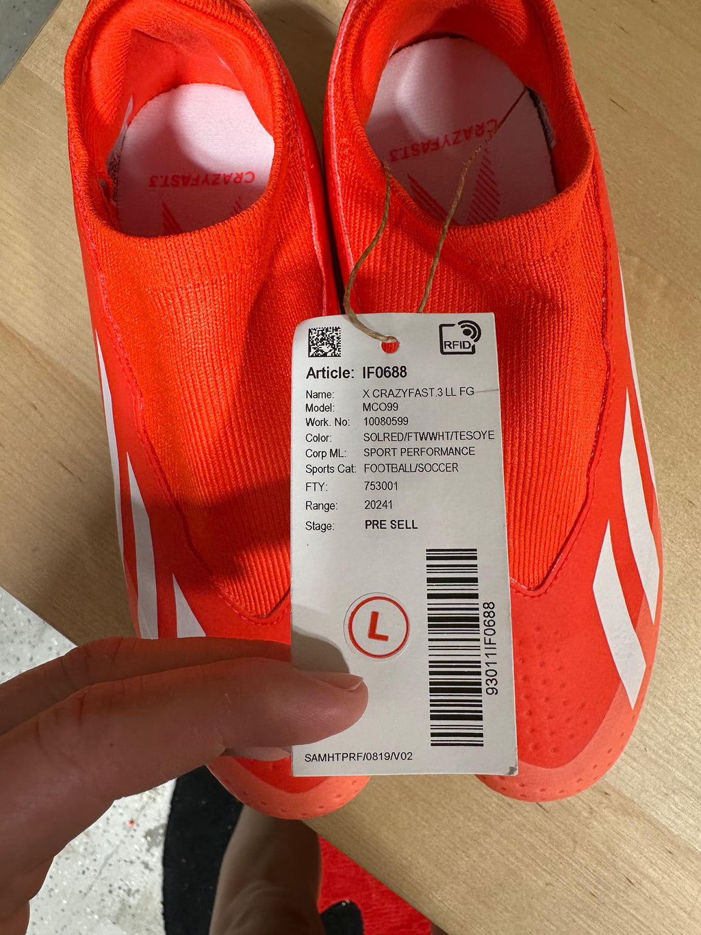 Adidas X Crazyfast League Laceless Firm Ground junior soccer cleat sz 3.5