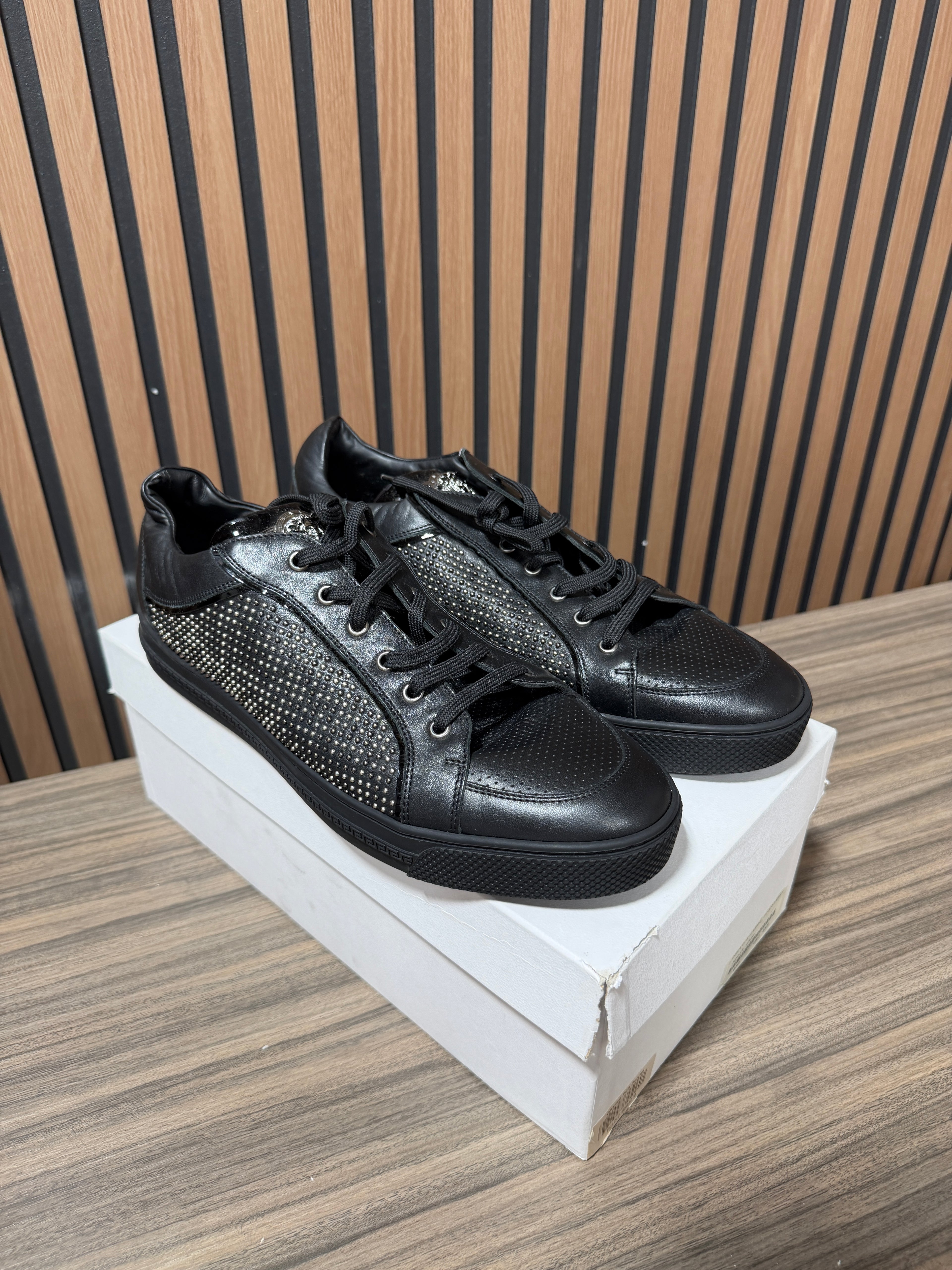 Versace Studded Leather Trainers sz 45