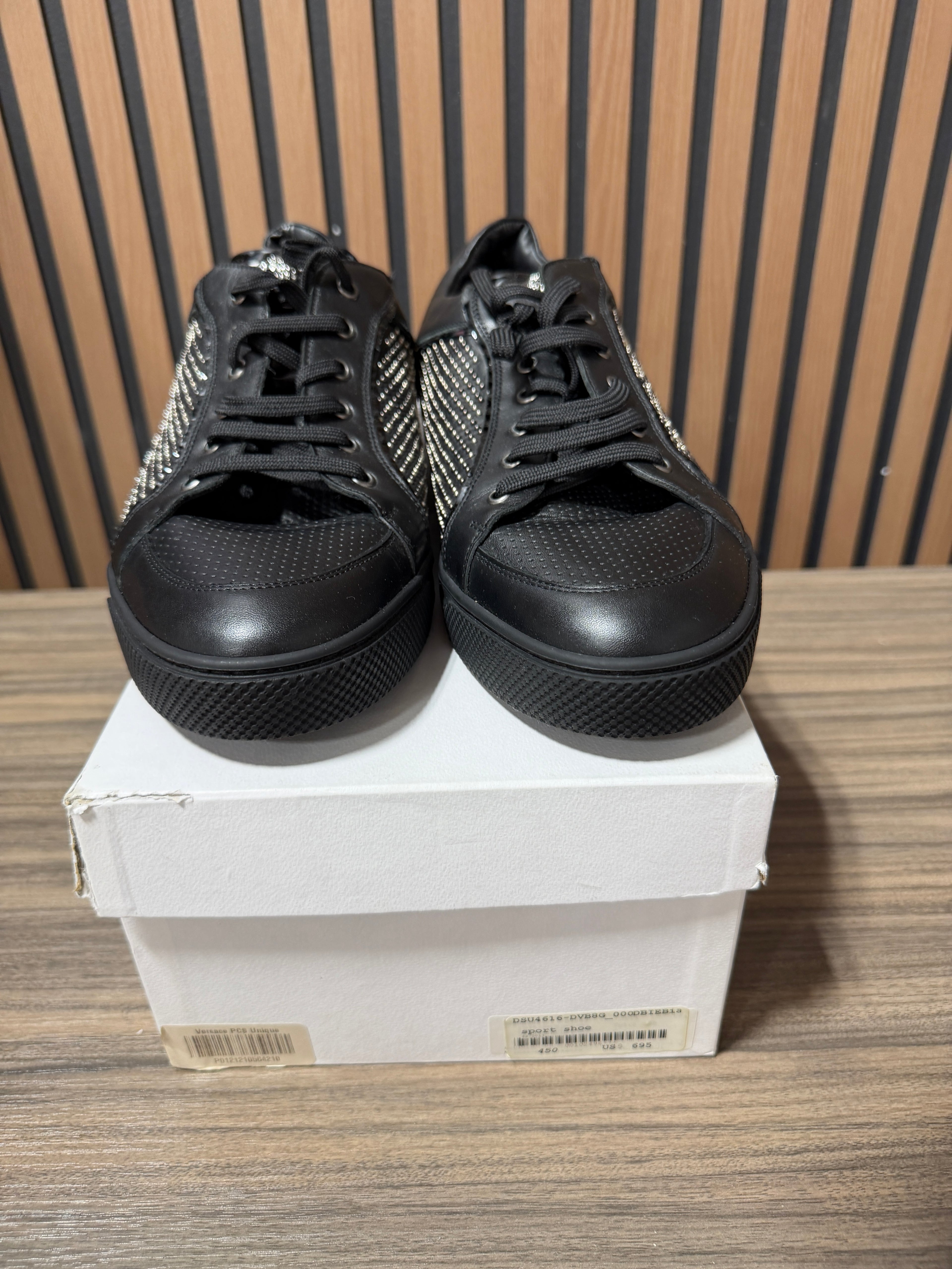 Versace Studded Leather Trainers sz 45
