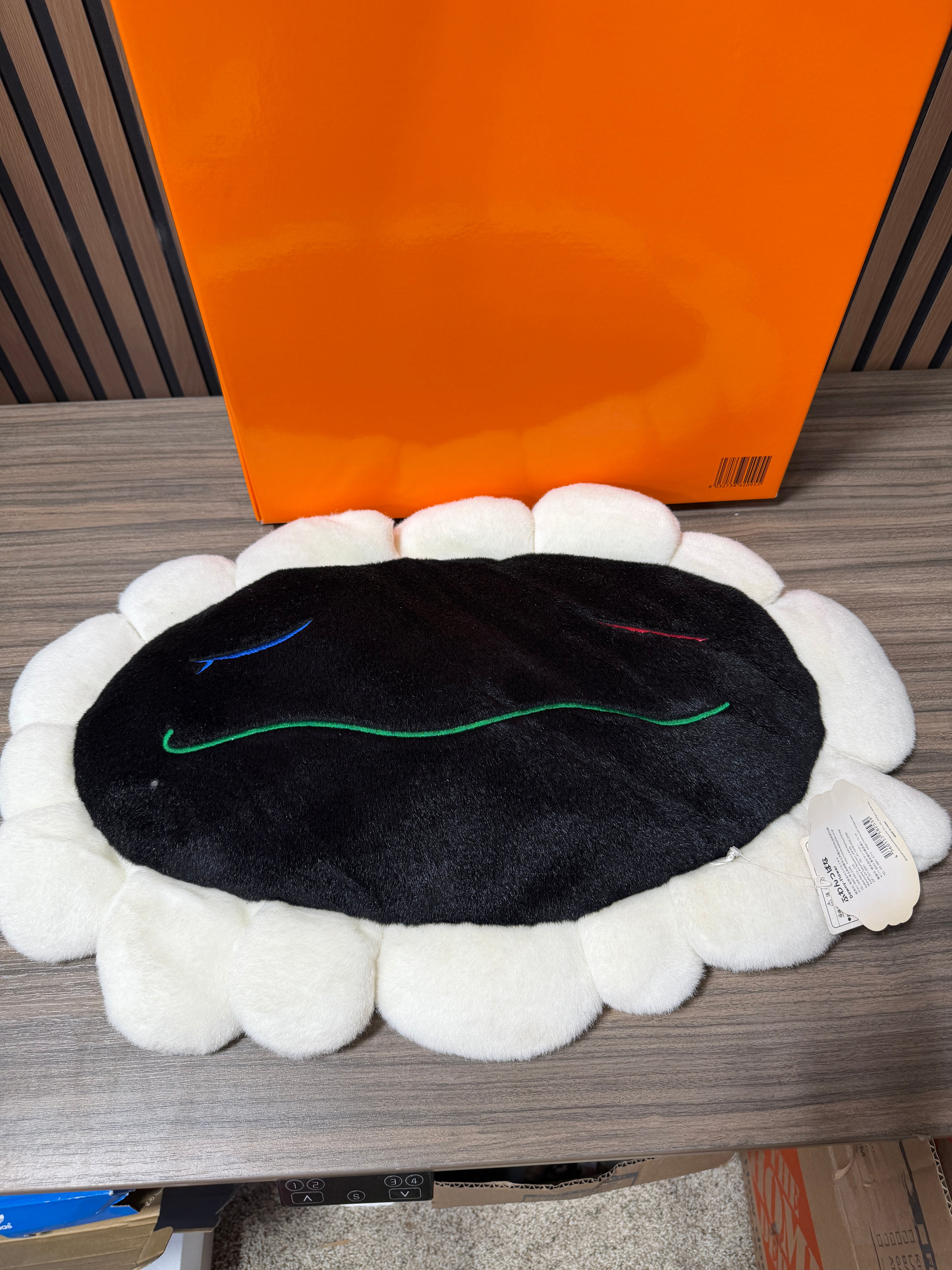 Takashi Murakami Kaikaikiki Flower Cushion Fuwanppana Downy-Flower white black