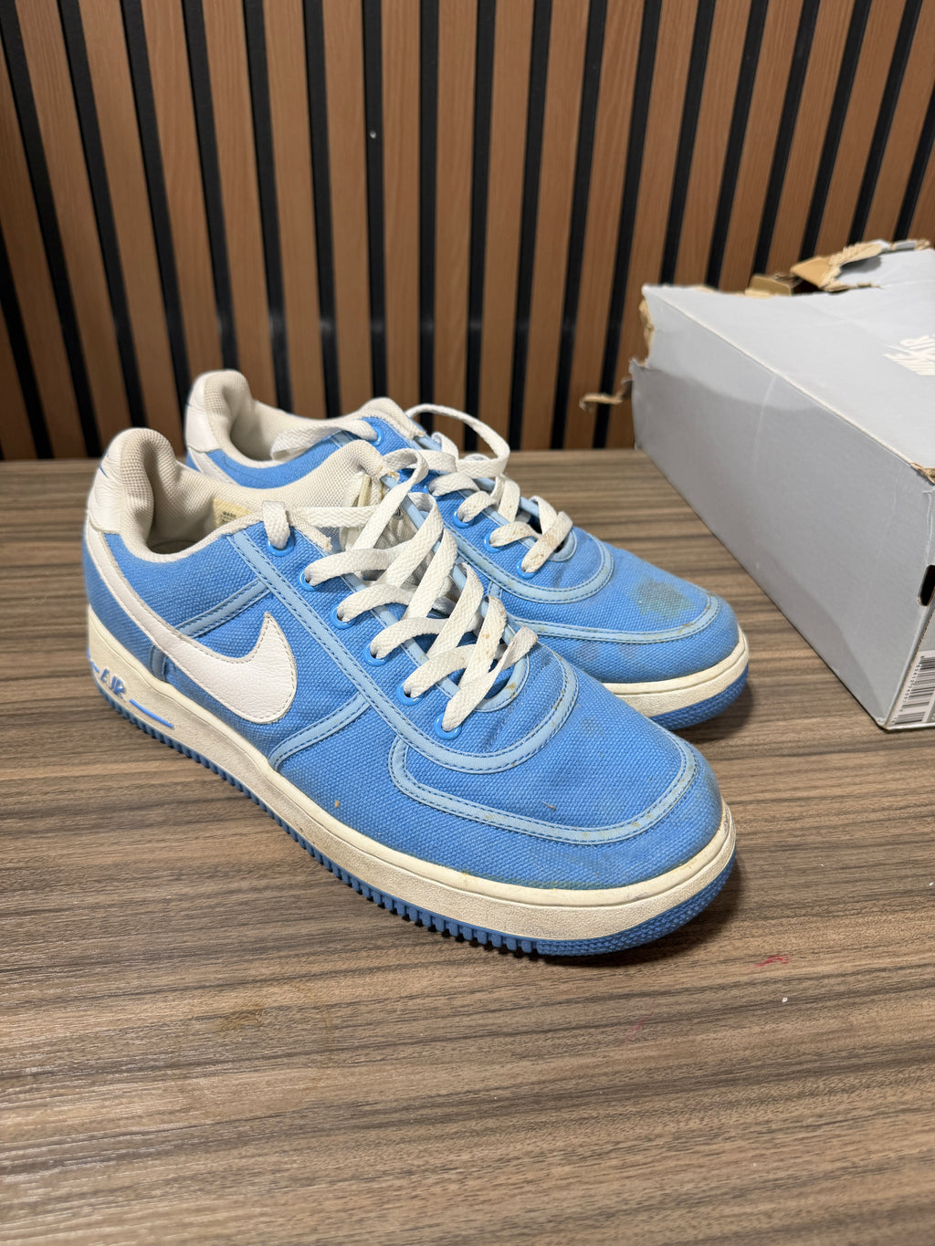 2003 nike air force 1 low blue canvas vintage Sz 11.5 no box