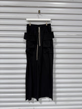 Load image into Gallery viewer, RICK OWENS DRKSHDW Black Porterville Creatch Wide Drawstring Cargo Pants Sz 32
