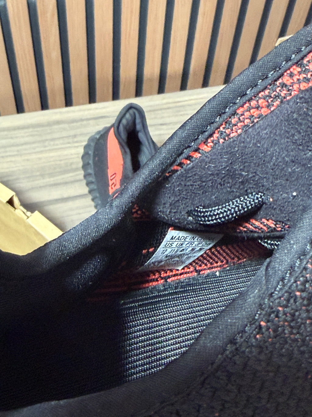 adidas Yeezy Boost 350 V2 Core Black Red Stripe Sz 12