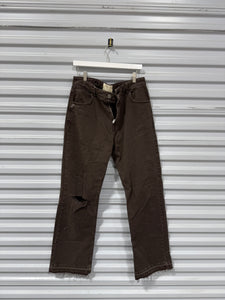525 Brown Denim Distressed Sz 32