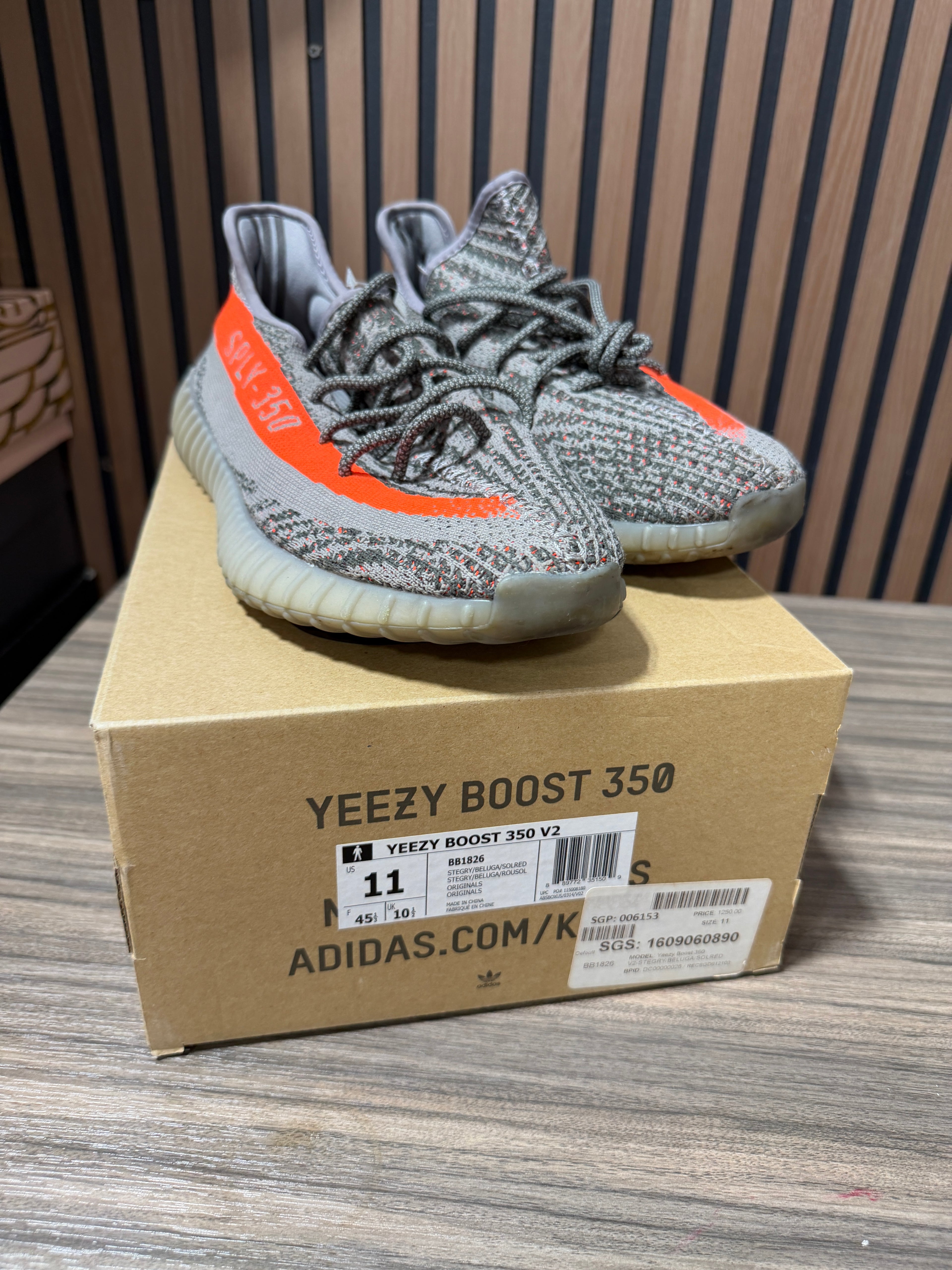 ADIDAS Yeezy Boost 350 V2 "Beluga Reflective" Sz 11