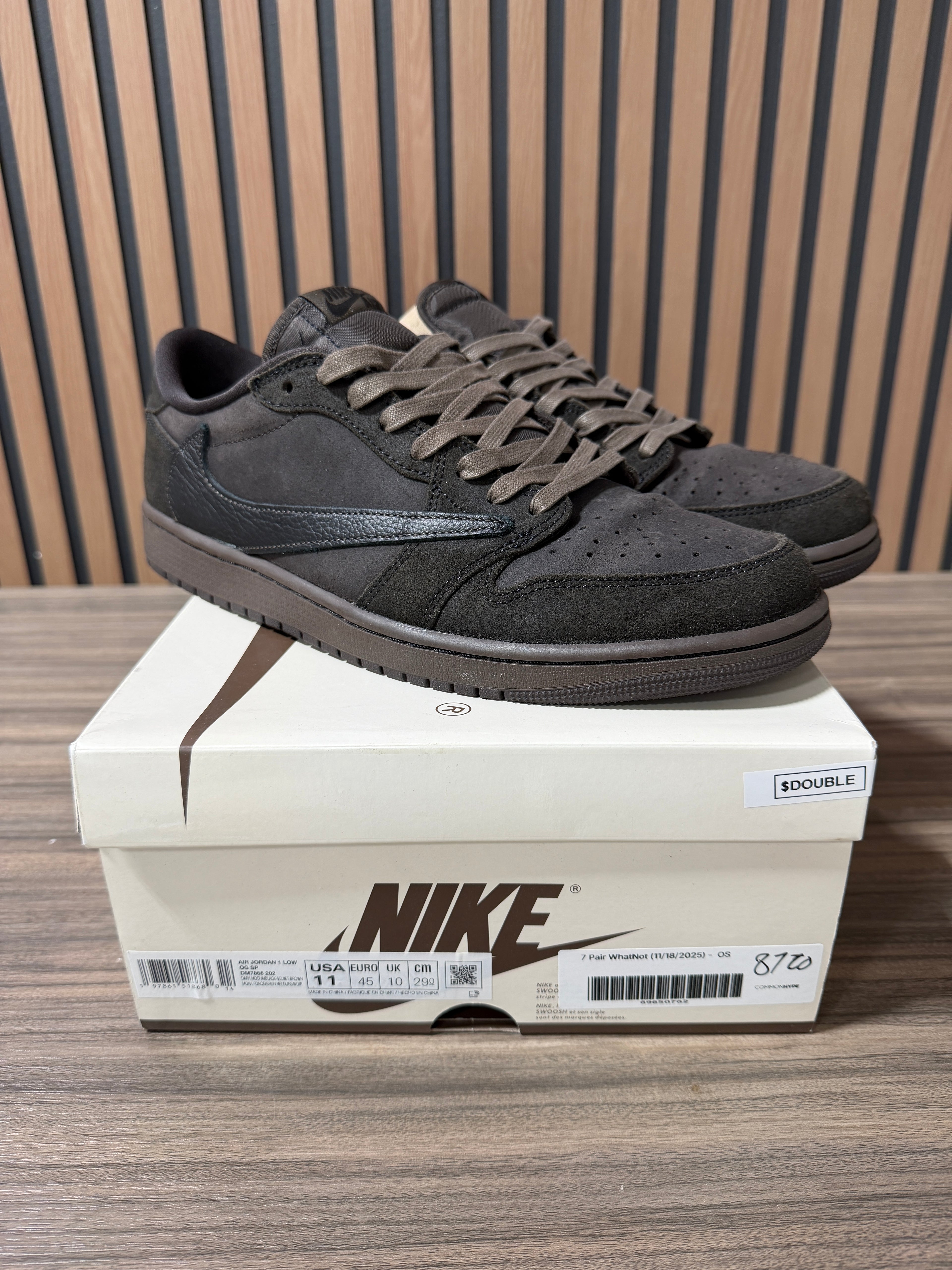 Travis Scott x Air Jordan 1 Retro Low OG SP 'Velvet Brown' Sz 11
