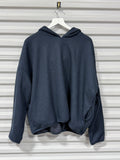 Richie Le PREMIUM CABLE KNIT HOODIE - SLATE BLUE Sz L