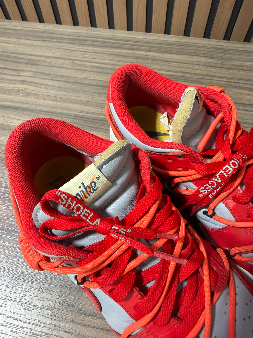 Nike Off-White x Dunk Low 'University Red' NO BOX Sz 9